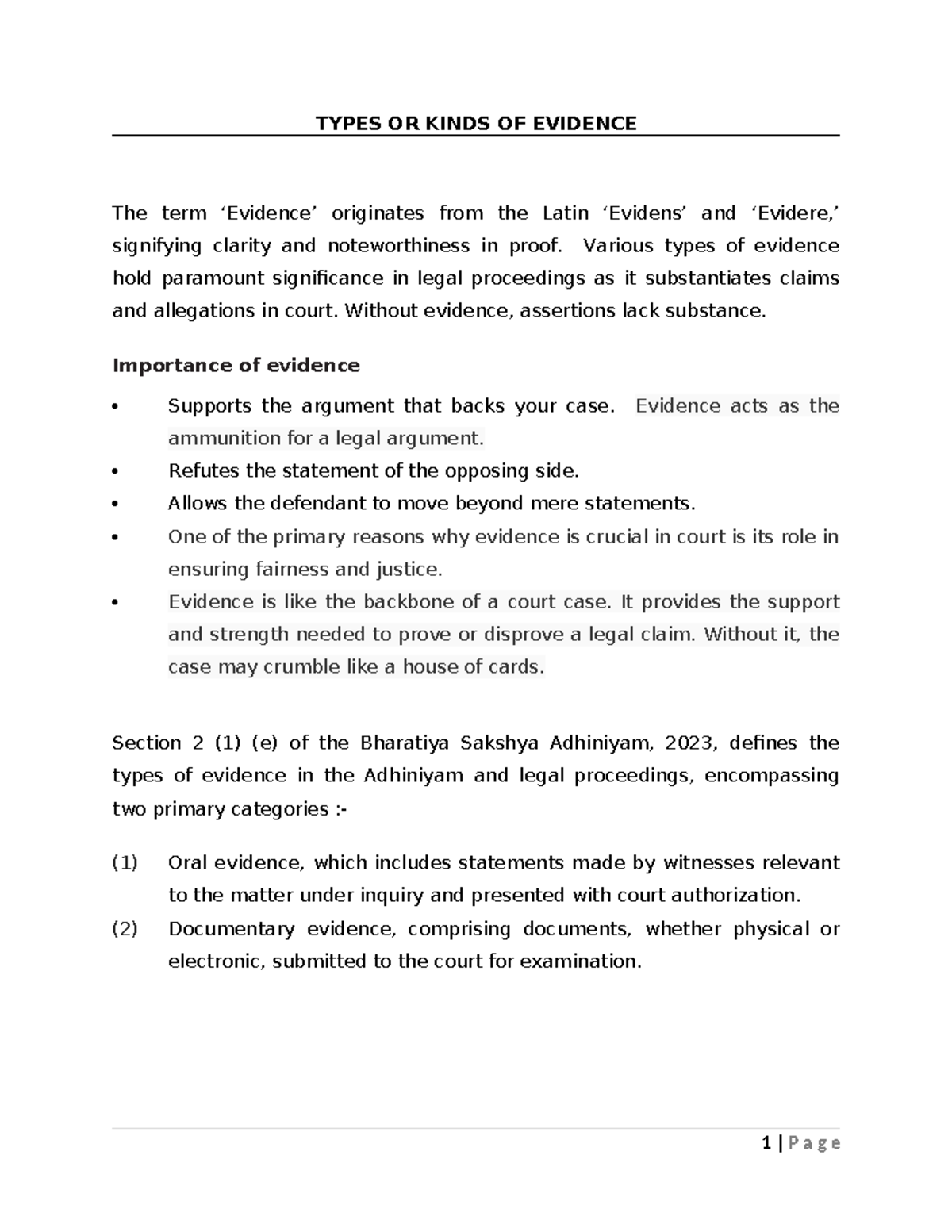 BSA Types of Evidence: Oral, Documentary, and Real Evidence Explained ...