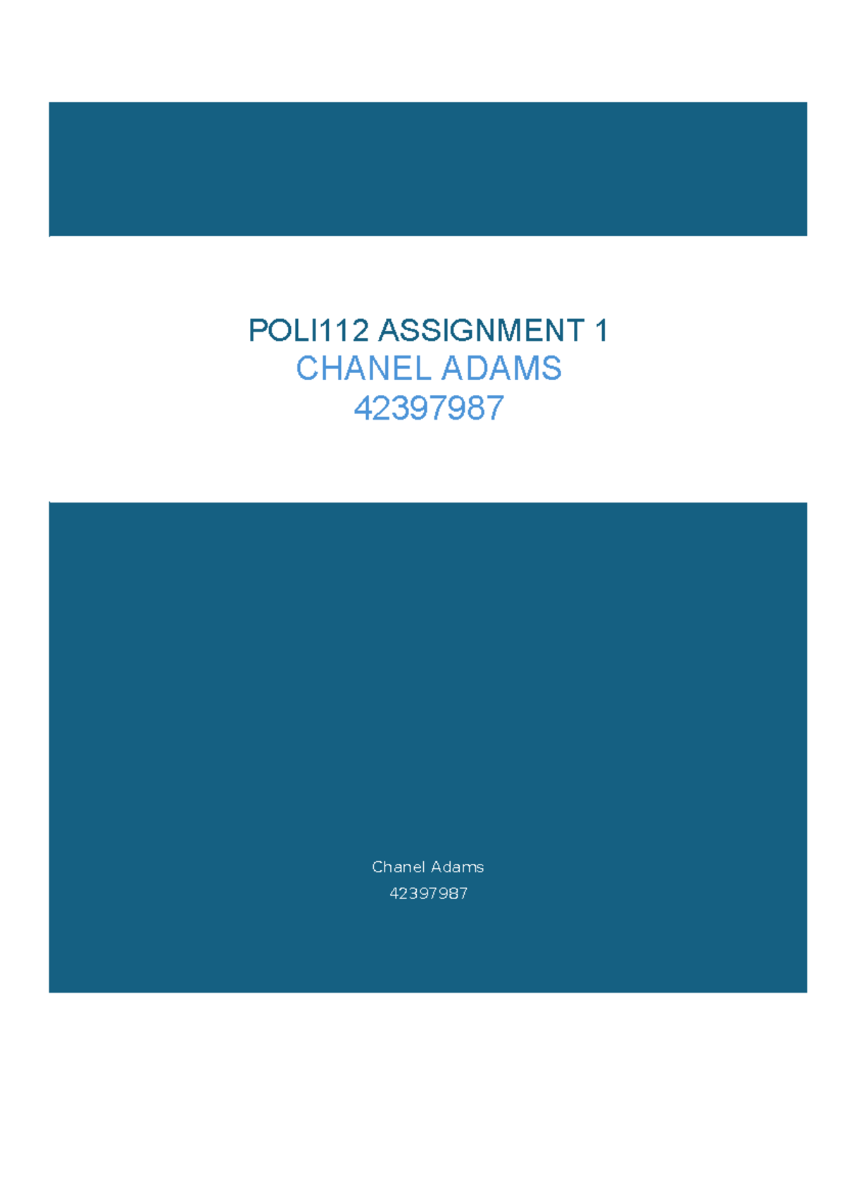 POLI112 ASSIGNMENT 1: Ideology and Feminism in Political Life - Studocu