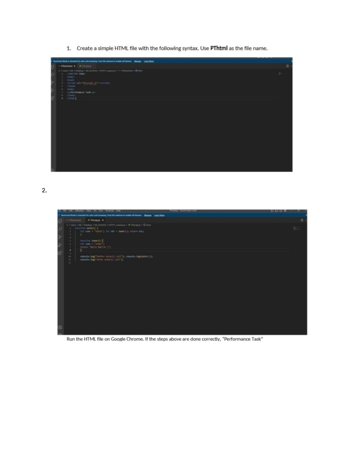 Performance Task Instructions for Web Systems (PThtml) - Studocu
