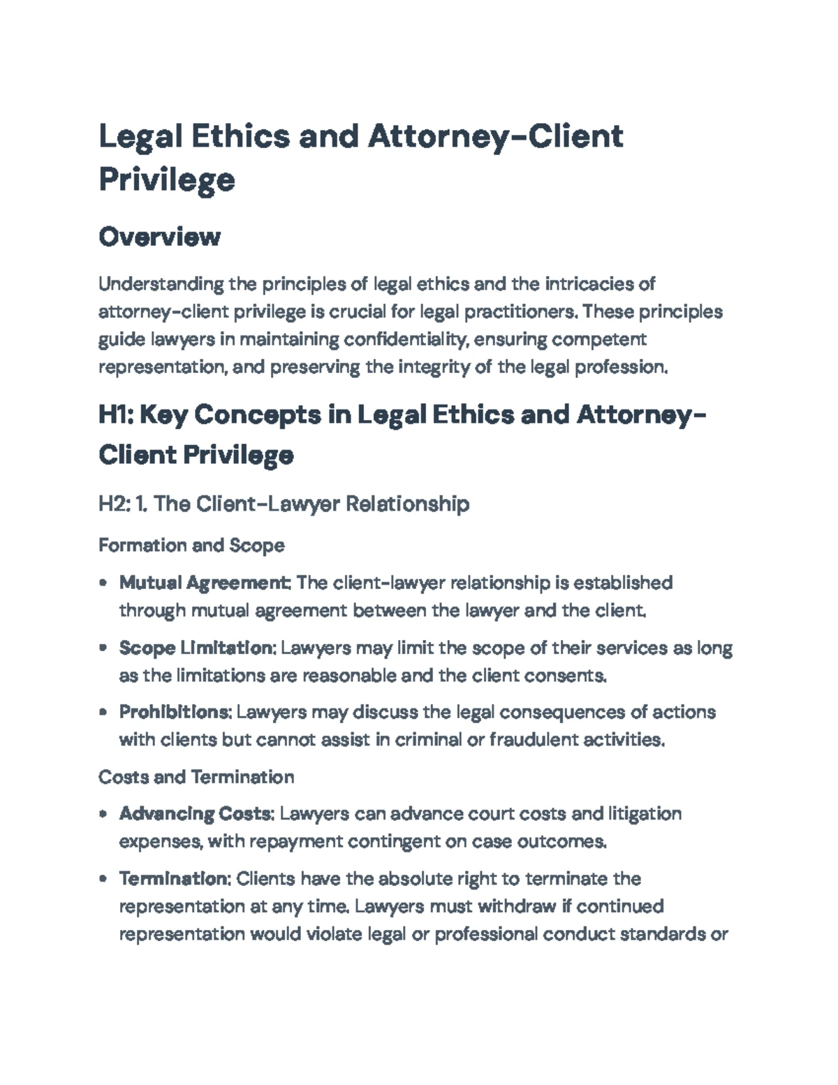 Legal Profession Outline - LEGAL PROFESSION OUTLINE Attorney/Client ...