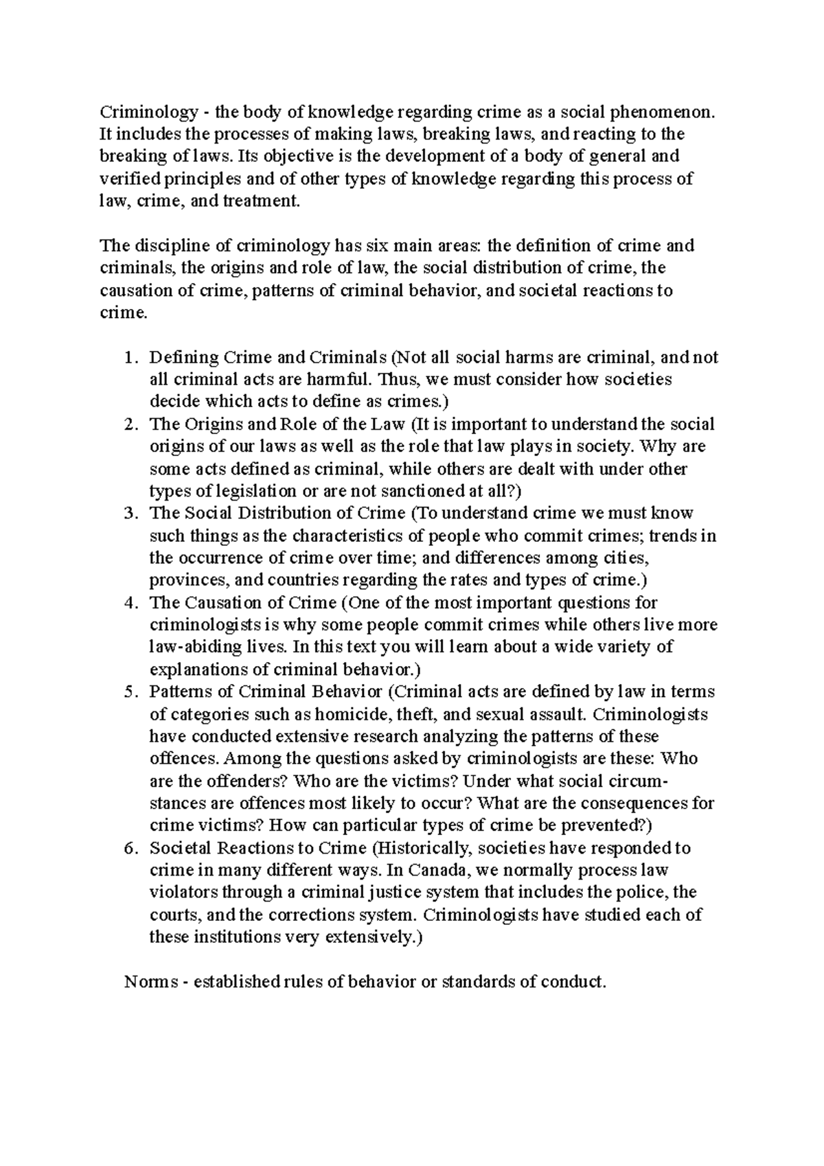 Criminology 101: Chapter 1 - Crime, Criminals, and Law Dynamics - Studocu
