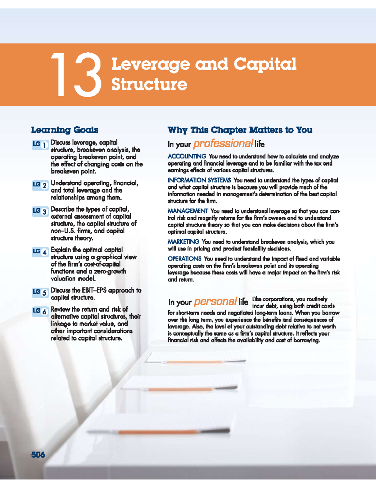 Leverage and Capital Structure: Learning Goals LG 4 & LG 5 Analysis ...