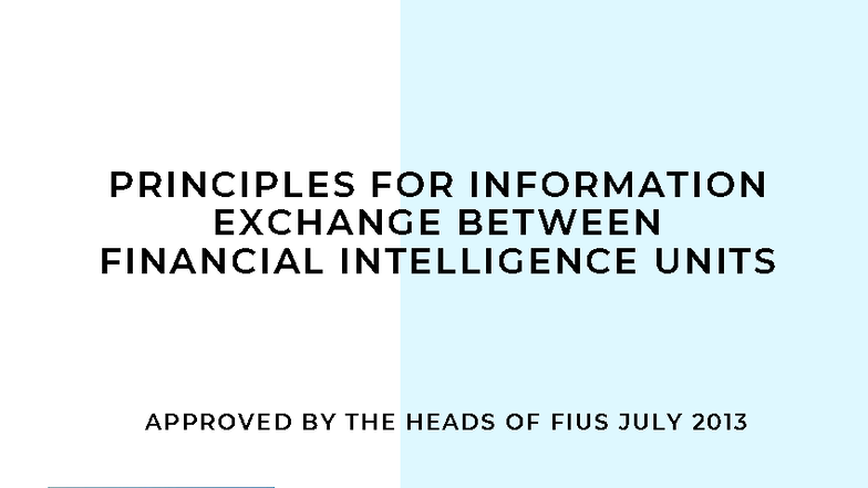 Principles for Information Exchange Among FIUs - Egmont Group 2023 ...