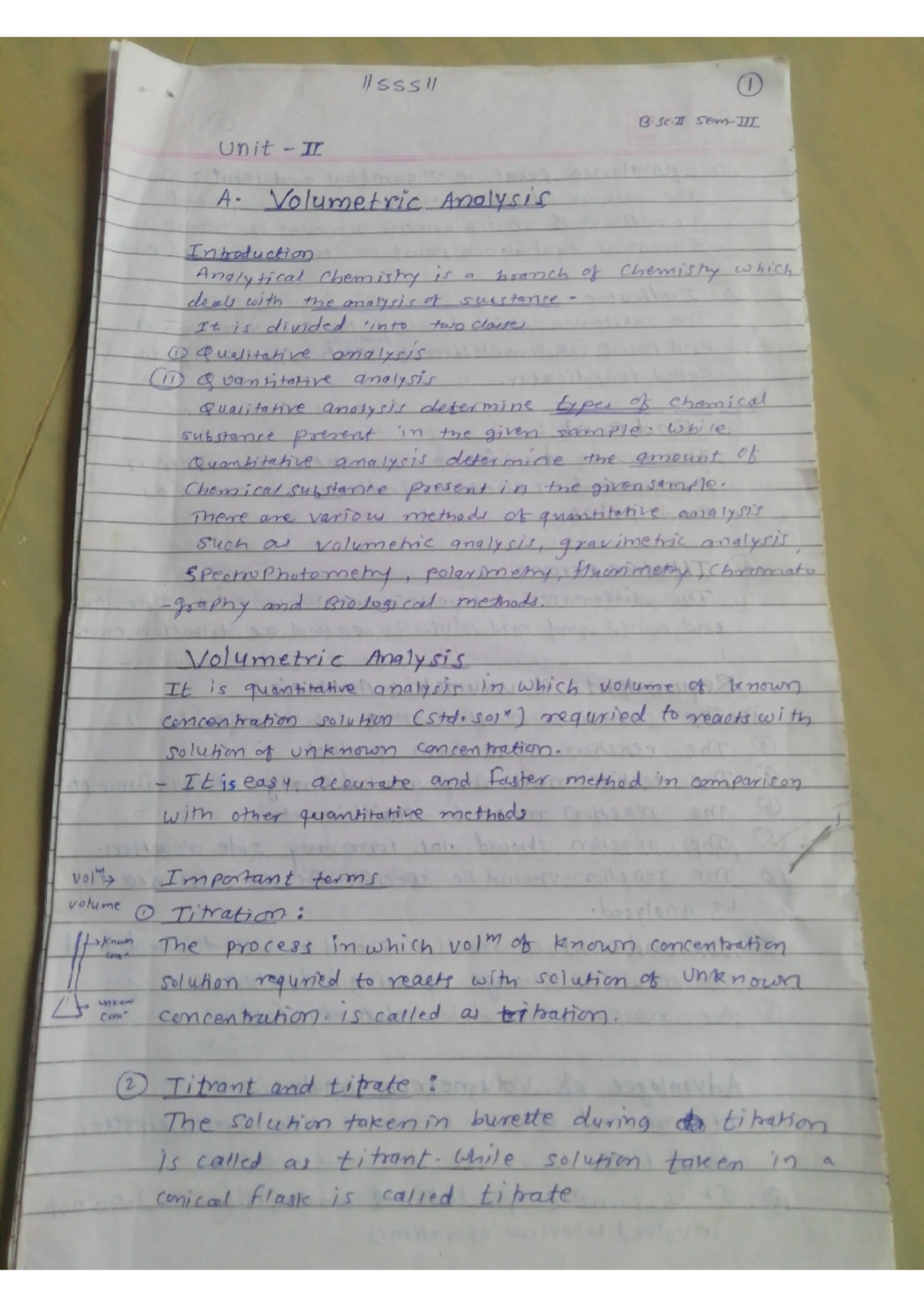 Volumetric Analysis II: Comprehensive Study Notes for B.SC Students ...
