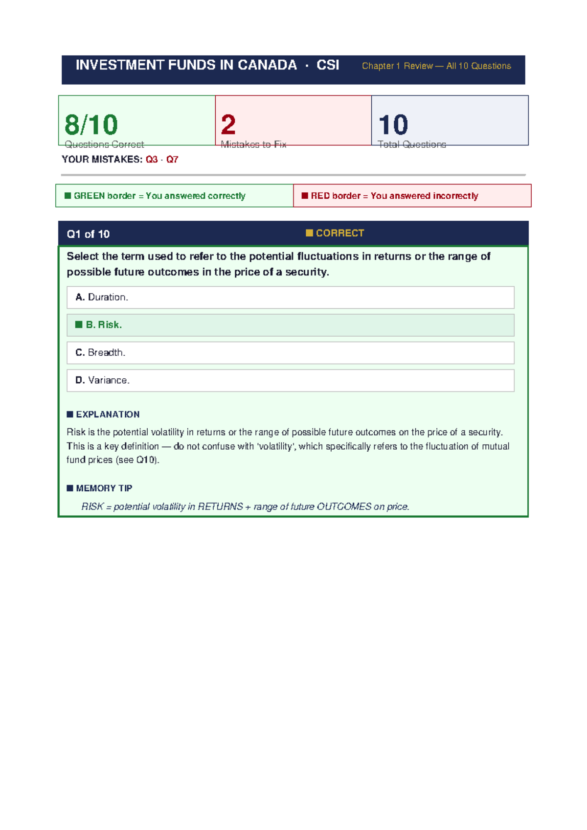 IFC 101 Chapter 1 Review Questions & Answers on Investment Funds - Studocu