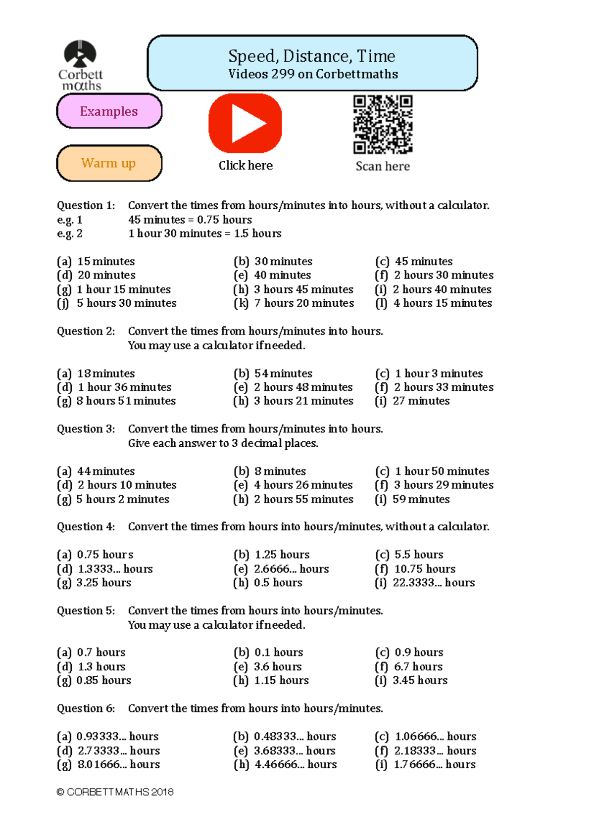 Speed, Distance, Time: Practice Questions and Examples for Mastery ...