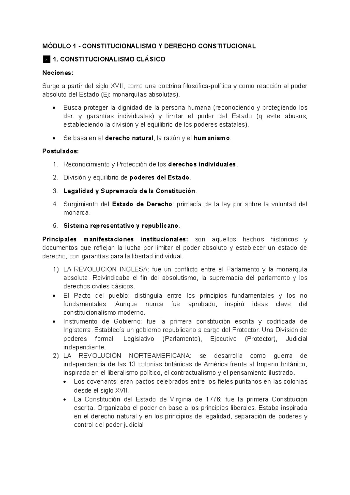 Resumen del Módulo 1: Constitucionalismo y Derecho Constitucional 1 ...