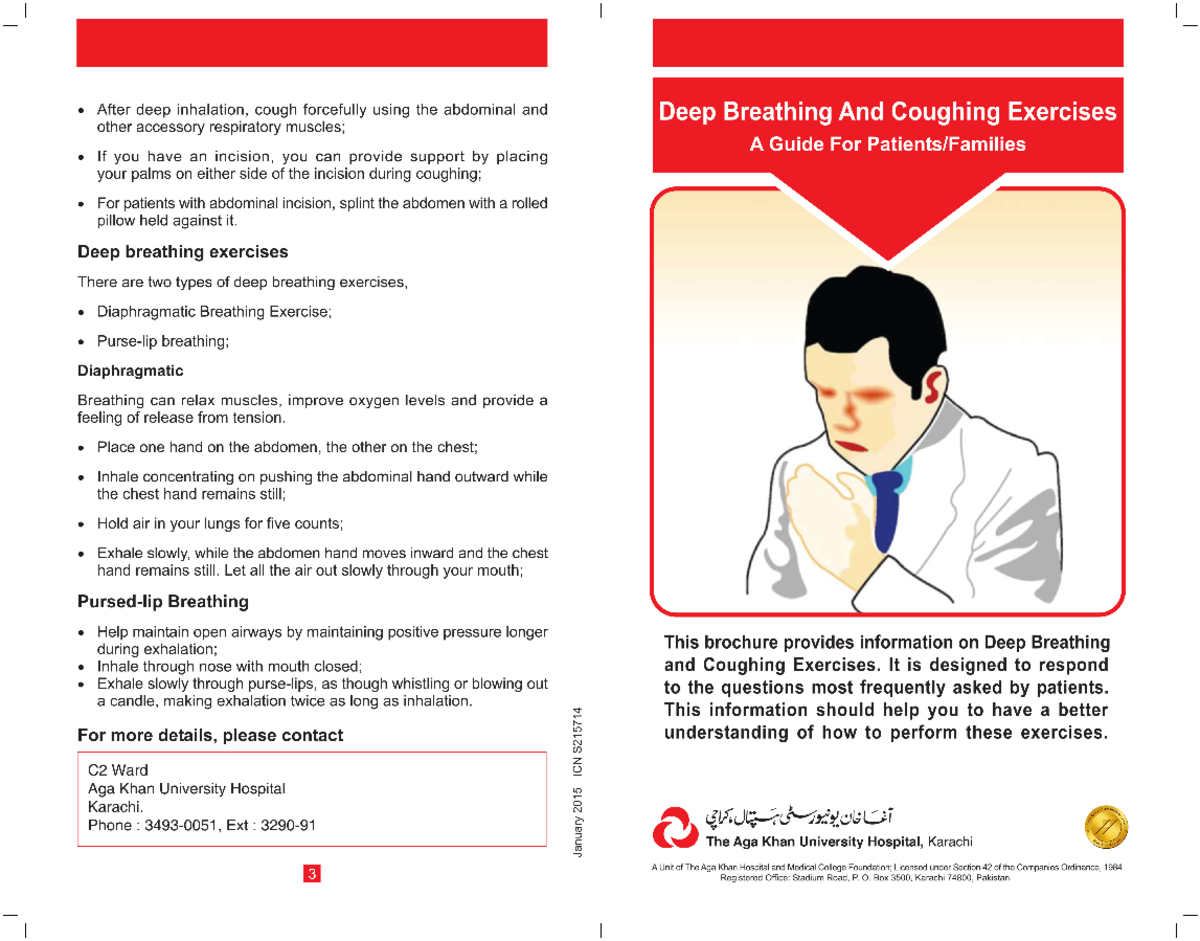 Deep Breathing and Coughing Exercices English - BSc NURSING - Studocu
