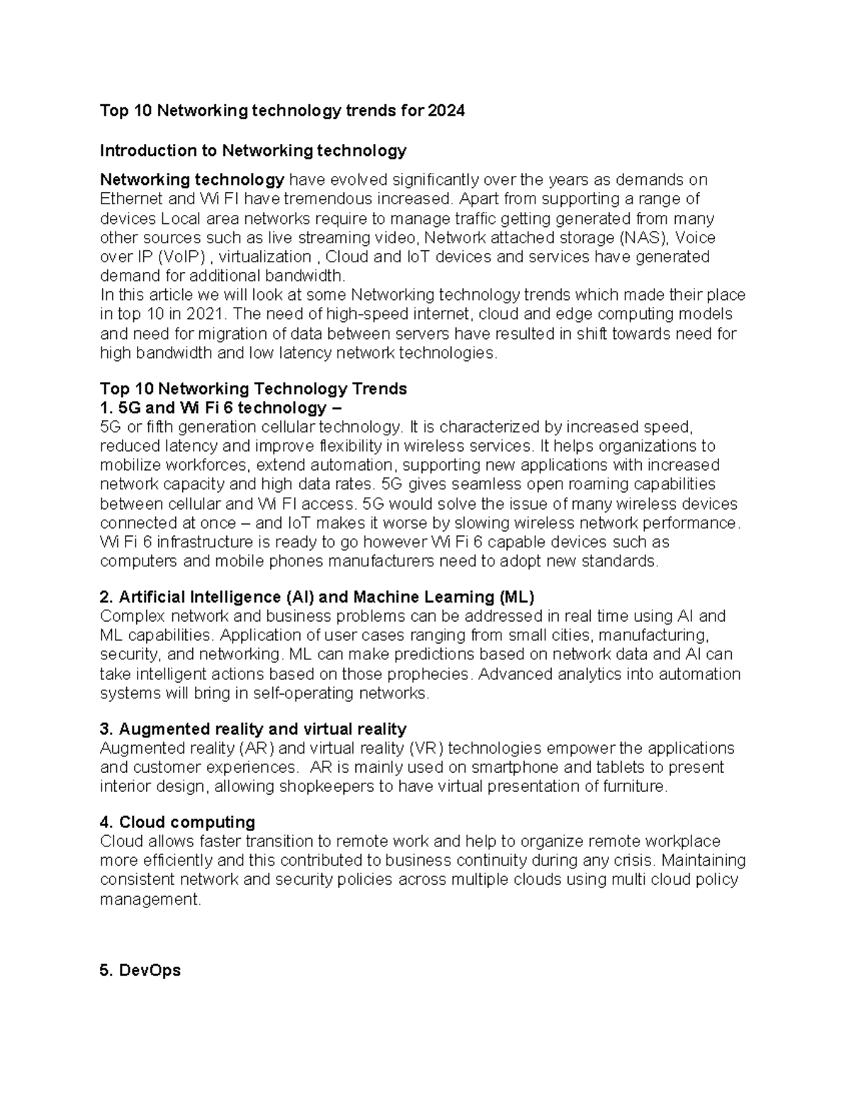 Modren trends in networking - Top 10 Networking technology trends for ...