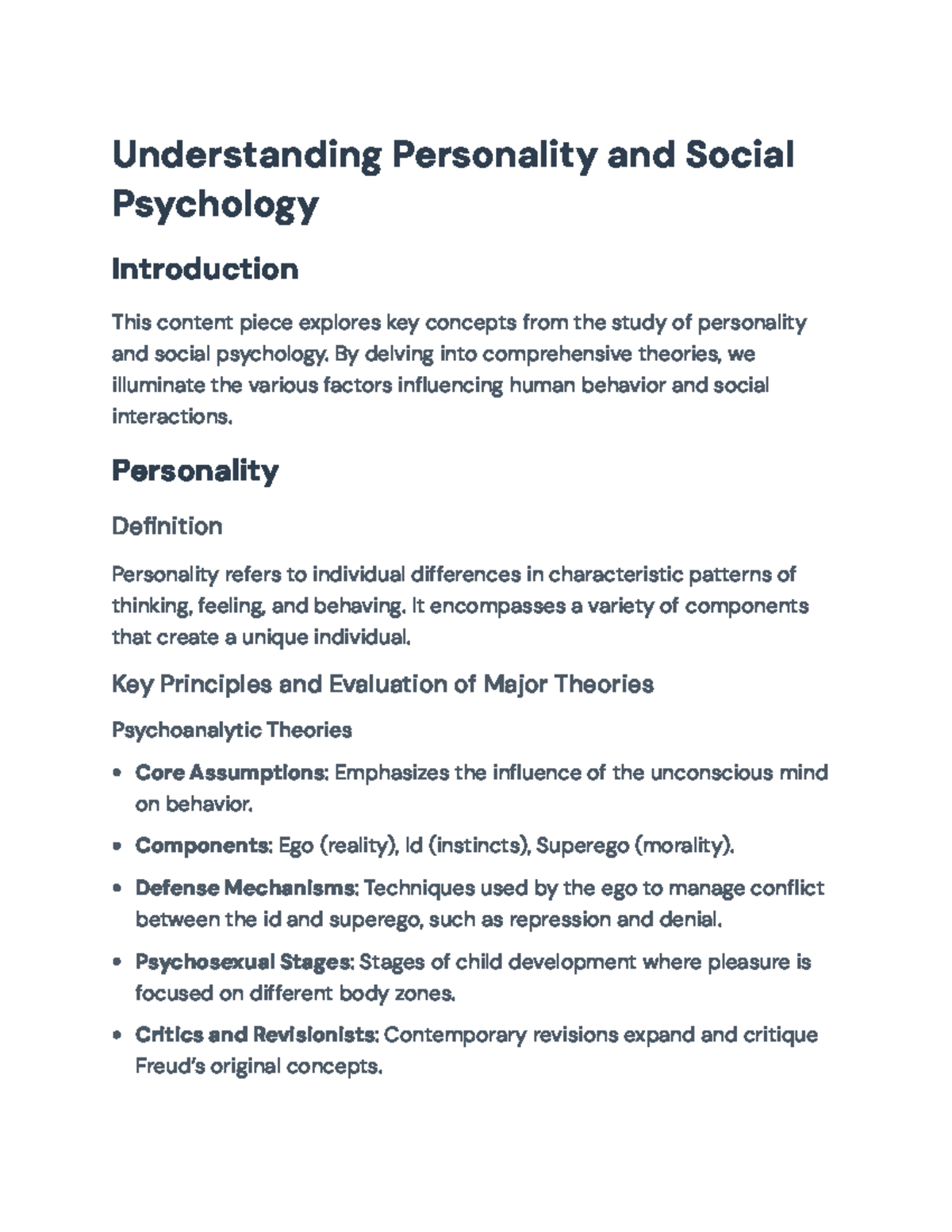 Understanding Personality and Social Psychology: Key Concepts Explained ...