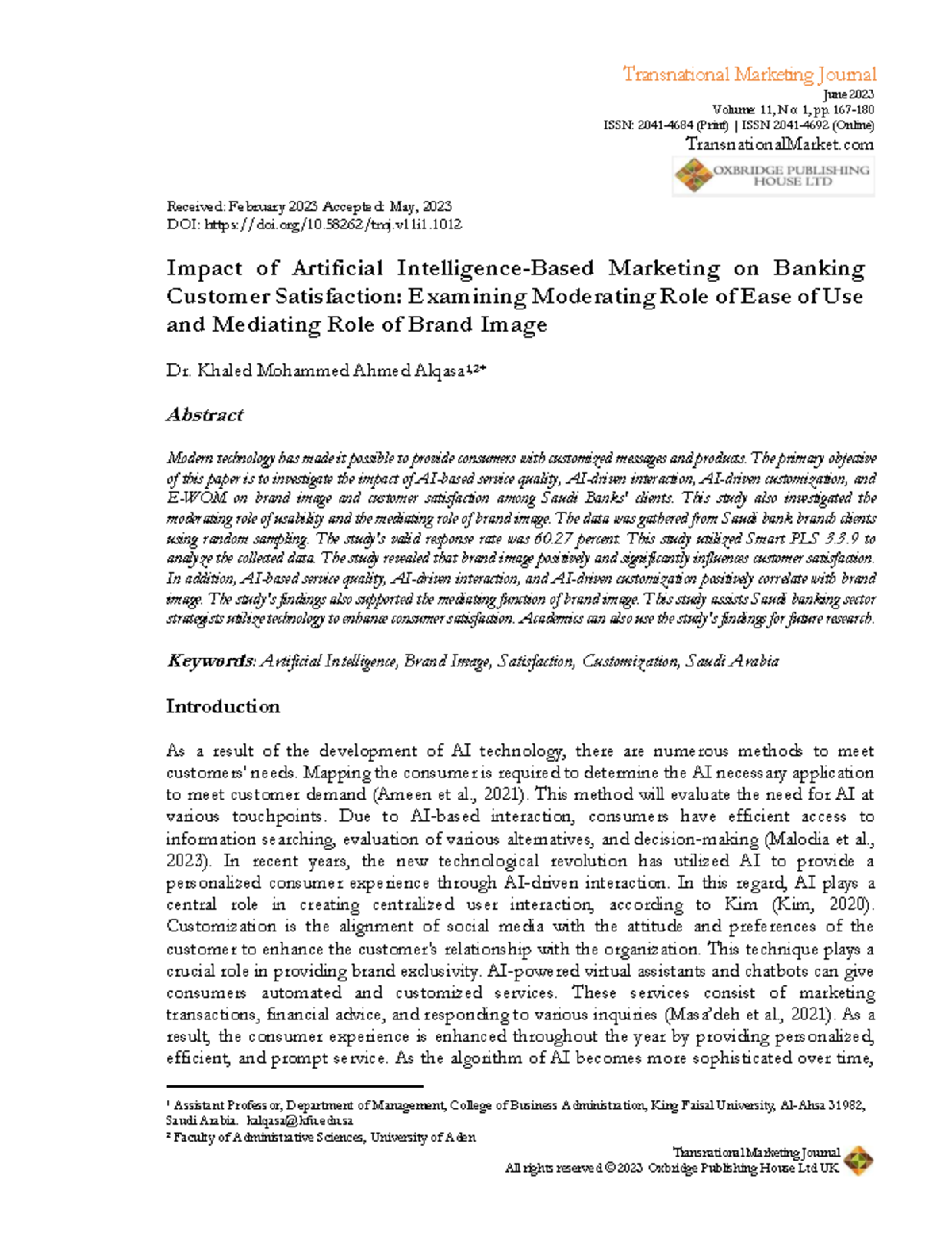 304 - Examining Impact of AI Marketing on Banking Customer Satisfaction ...