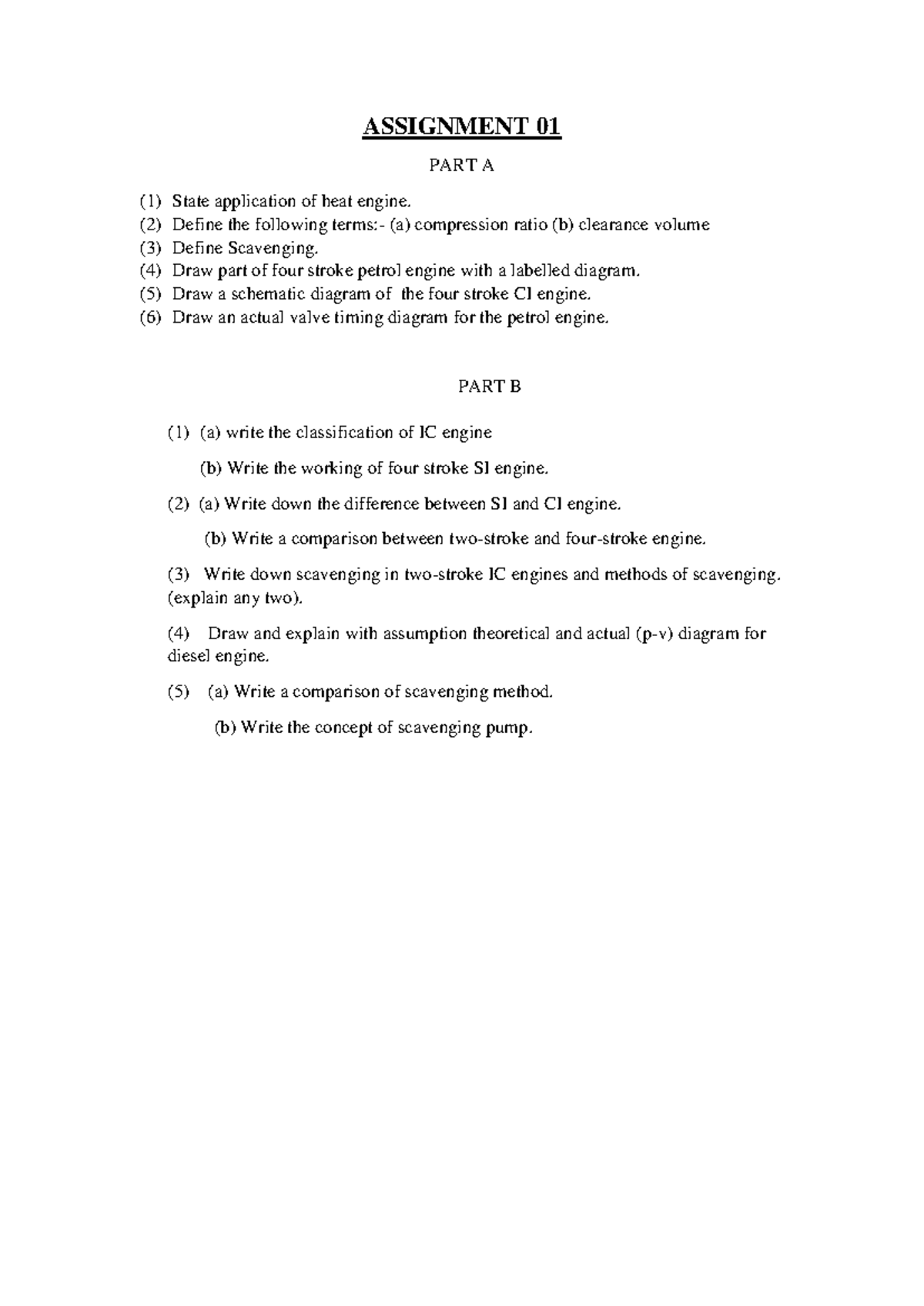 IC Engine Assignment - Detailed Study and Analysis (AAA) - Studocu