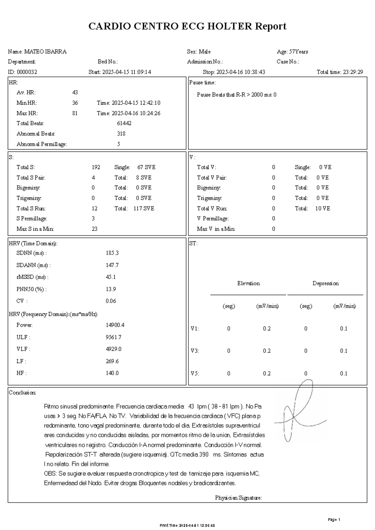 CARDIO 101: Holter ECG Report for Mateo Ibarra (April 2025) - Studocu