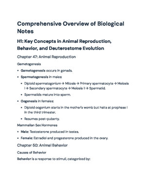 Bio Notes: Chapter 47 - Animal Reproduction Concepts and Processes - 🐟 ...