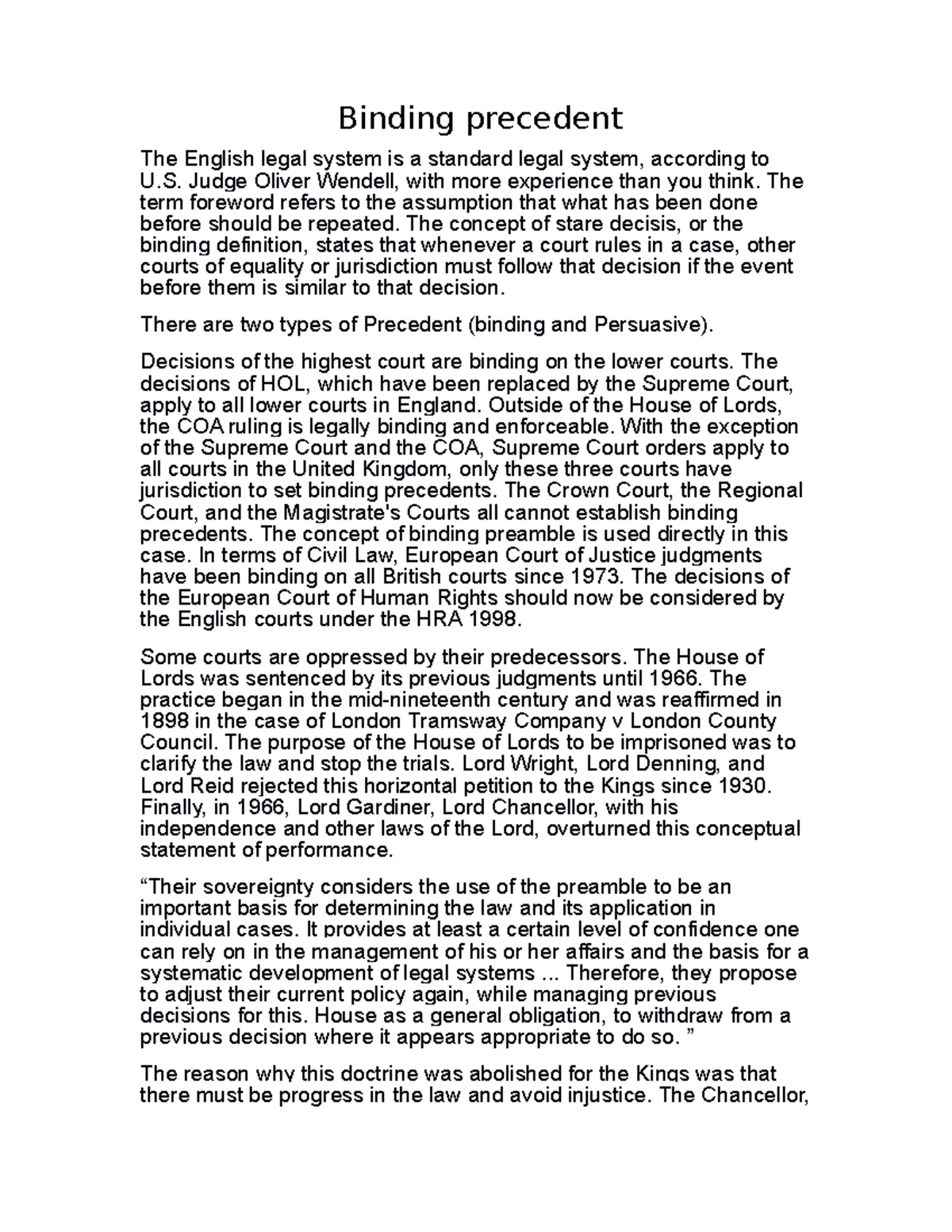 Understanding Binding Precedent in English Law: Key Concepts and Cases ...