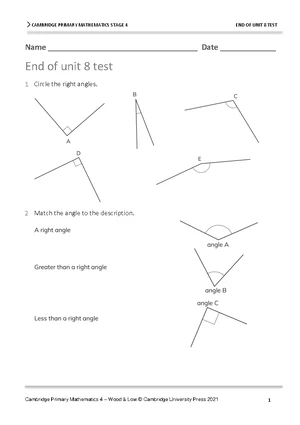 Mathematics Progression Test - M Stage 8 - Cambridge Lower Secondary 8 ...