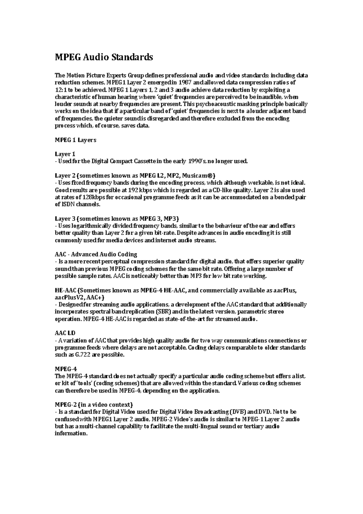 Mpegaudio Guide - lý thuyết - MPEG Audio Standards The Motion Picture ...