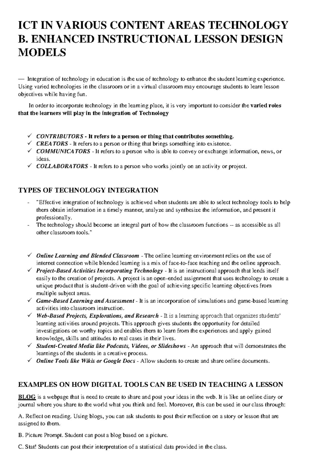 TECHNOLOGY FOR TEACHING AND LEARNING: ICT Literacy Skills in the 21st ...