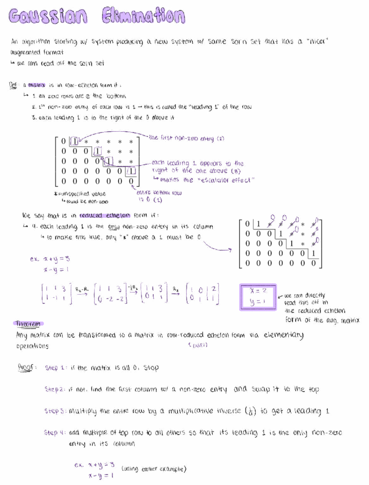 Lecture 2 (1.2): Understanding Row Echelon and Reduced Echelon Forms ...