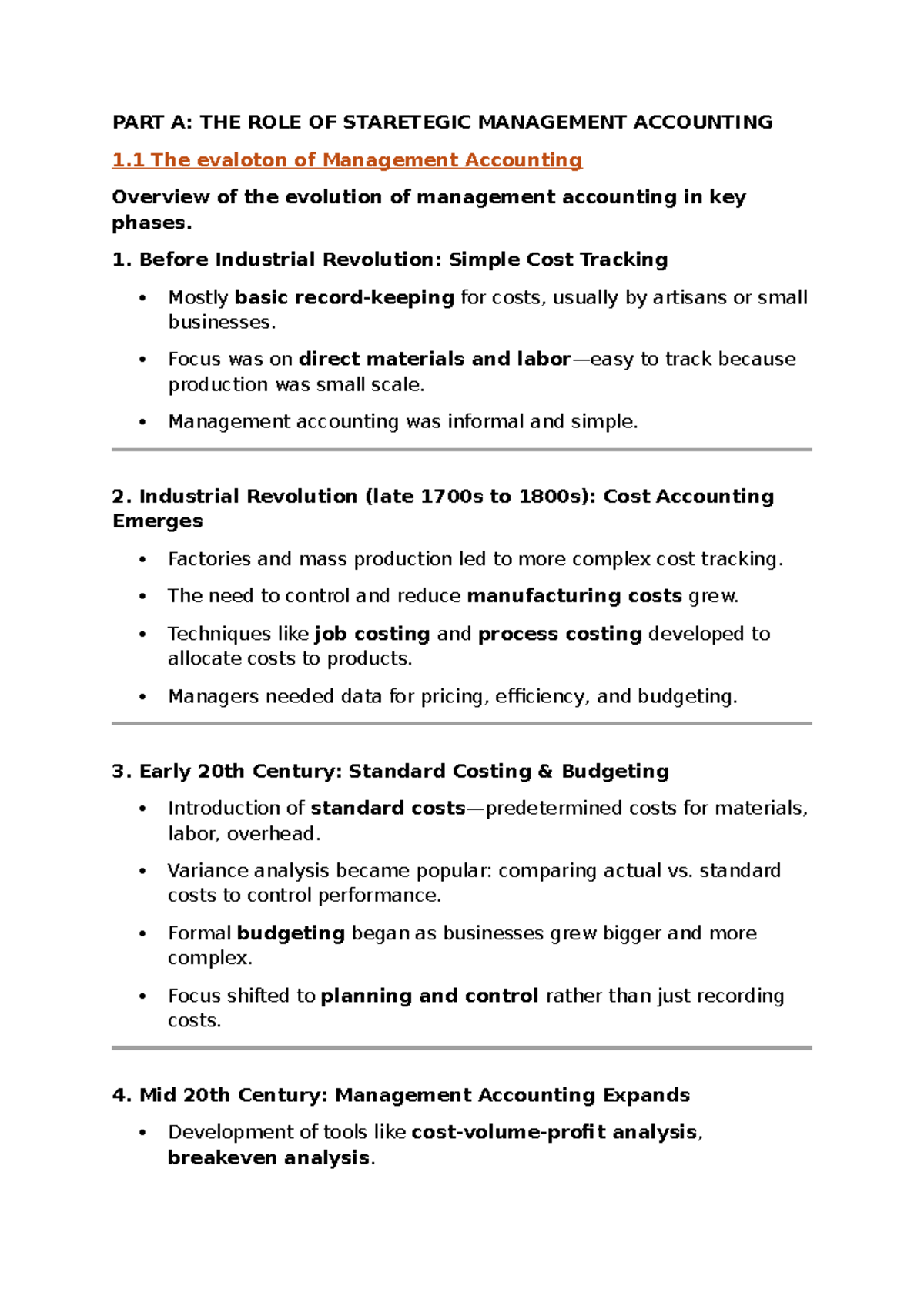 SMA Study Guide: The Evolution of Strategic Management Accounting - Studocu