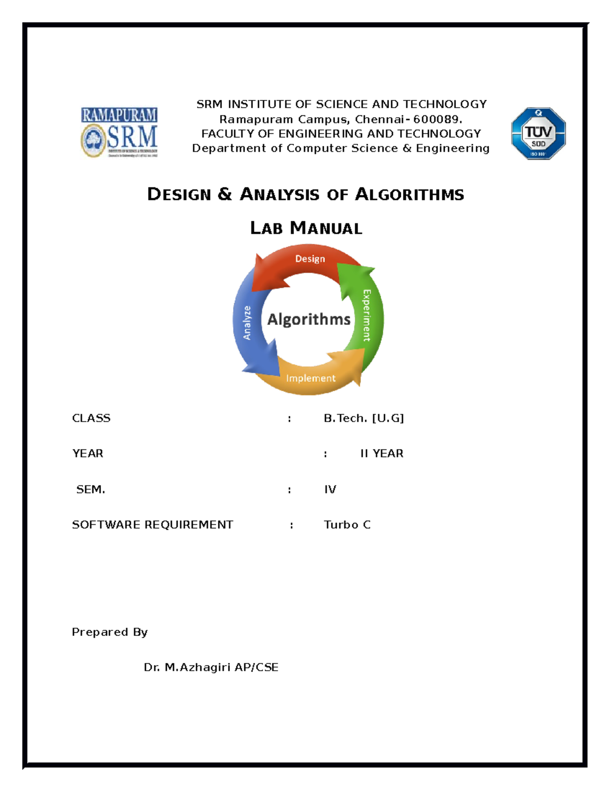 DAA Lab Manual for B.Tech 2nd Year - Insertion Sort and More - Studocu