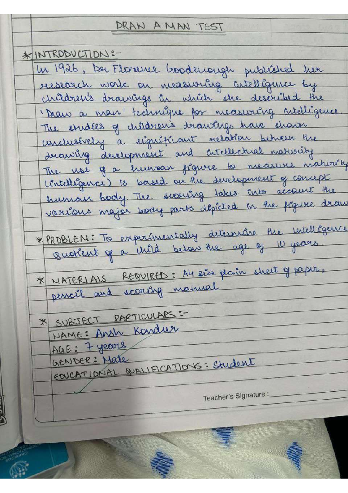 Draw a man’s test - These test are related to psychology - DRAW A MAN ...