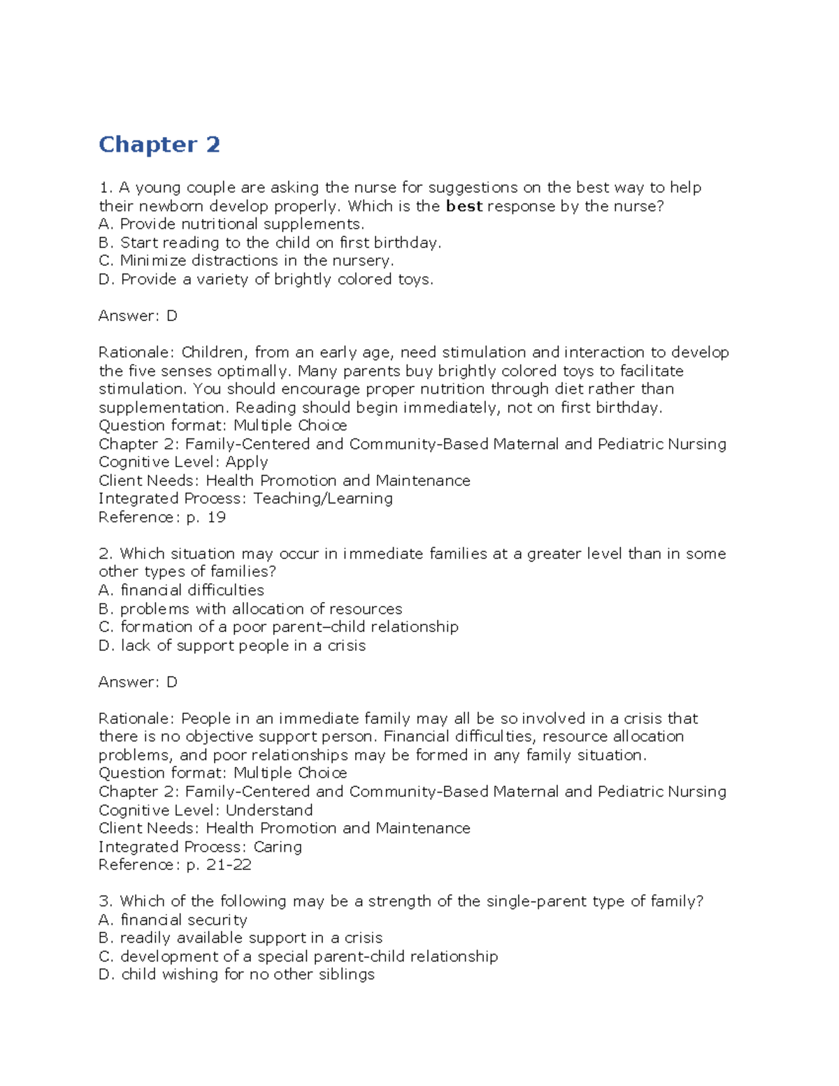 OB 2 - Chapter 2: Family-Centered Maternal & Pediatric Nursing Notes ...