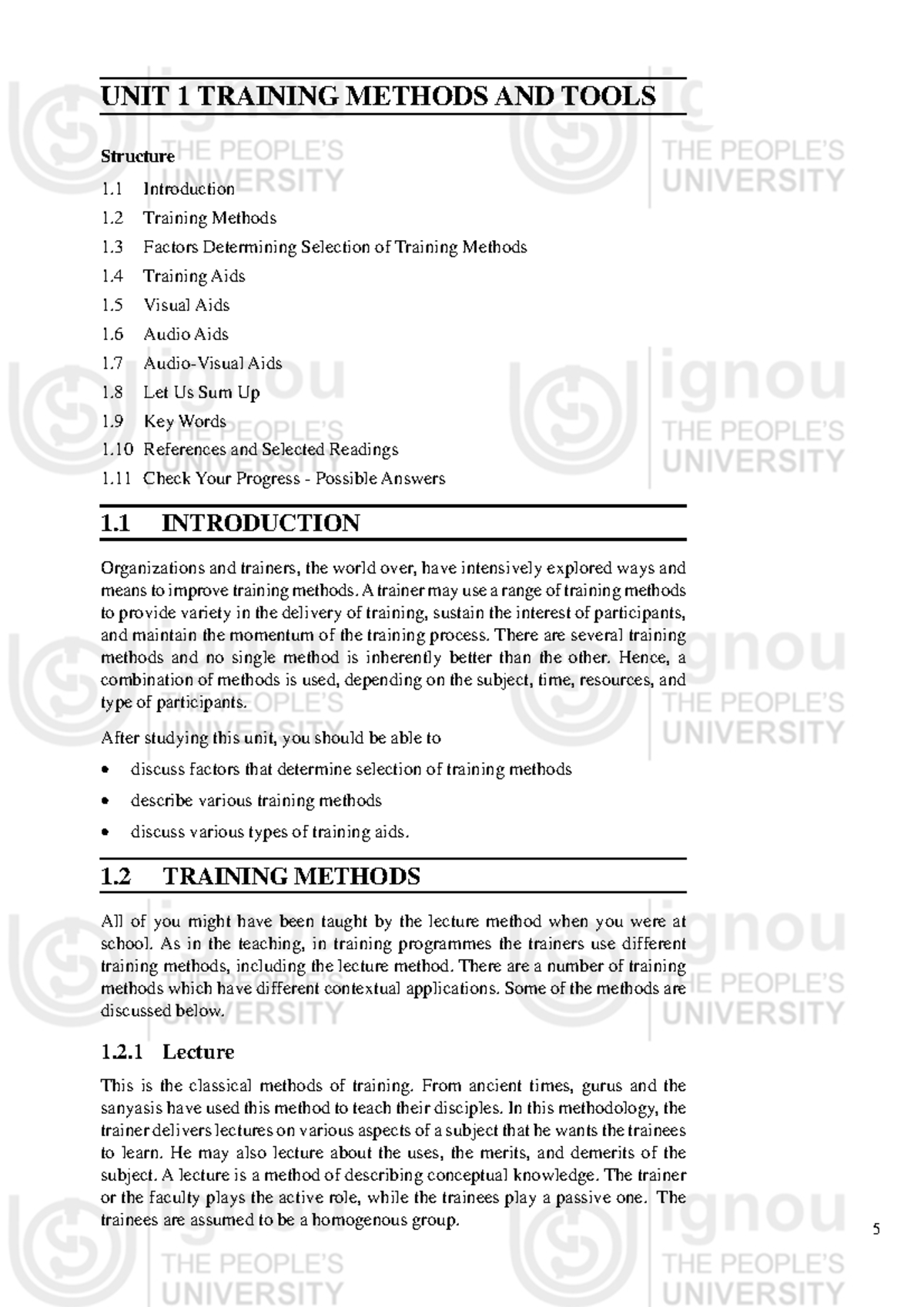 Unit 1: Training Methods & Tools Overview and Key Insights - Studocu