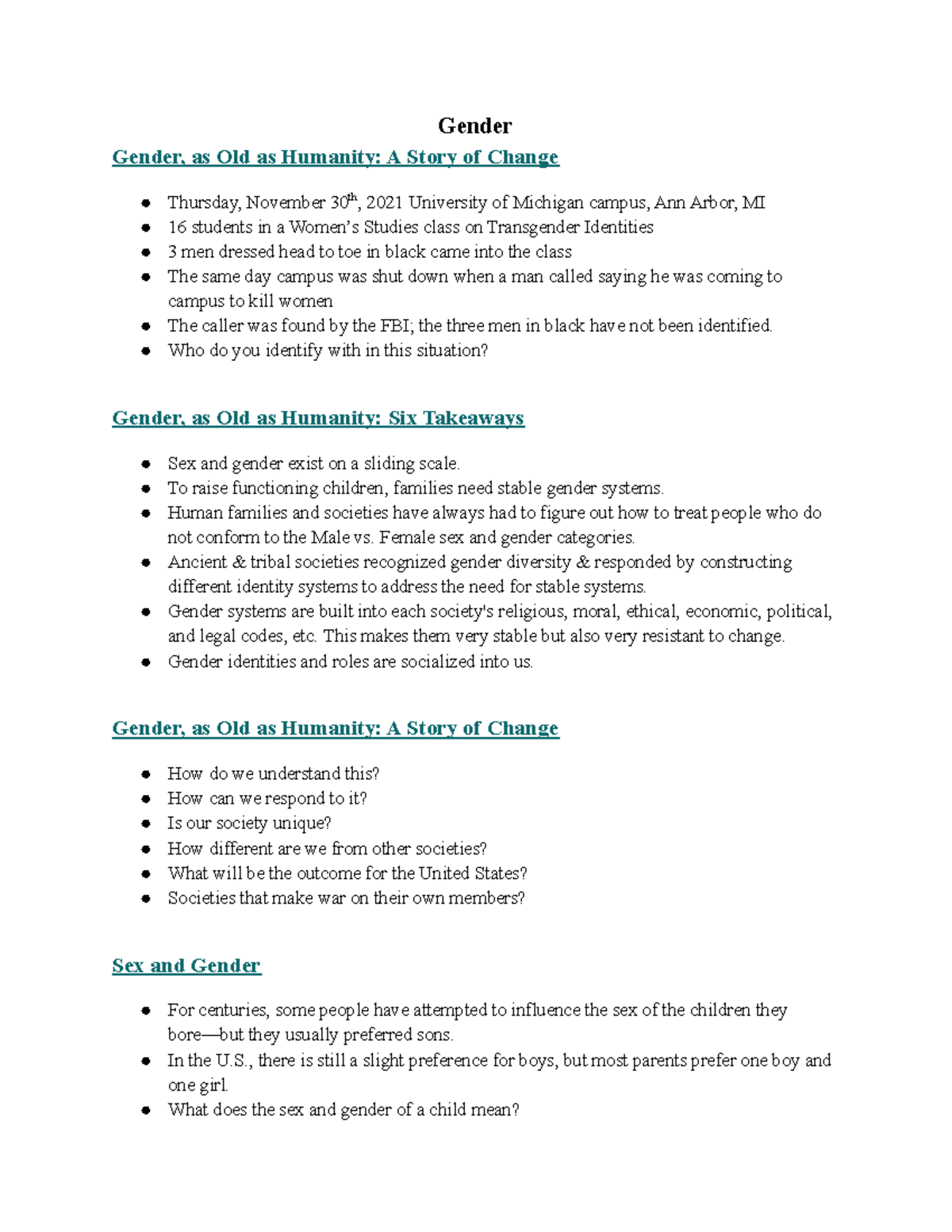 Chapter 5 SOC 231 - Lecture Notes on Gender & Identity Concepts - Studocu