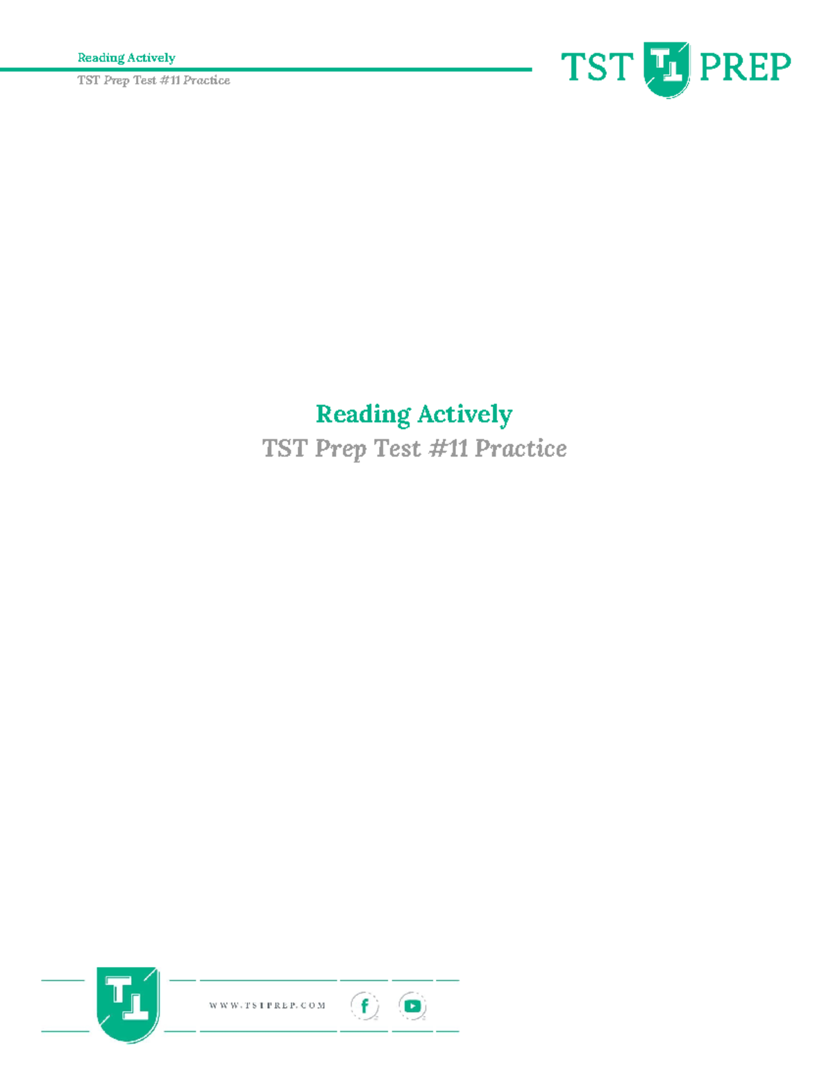 Reading Actively, TST Prep Test #11 Practice - TST Prep Test #11 ...