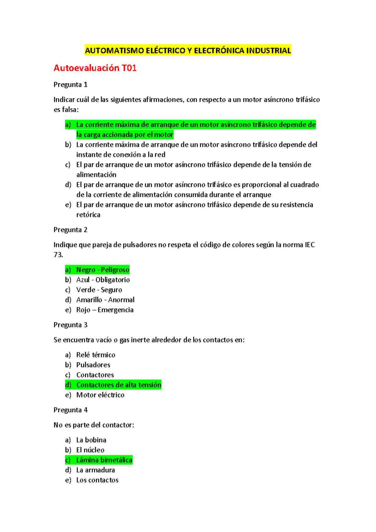 Autoevaluaciones de Automatismo y Electrónica T (Final Exam) - Document Preview