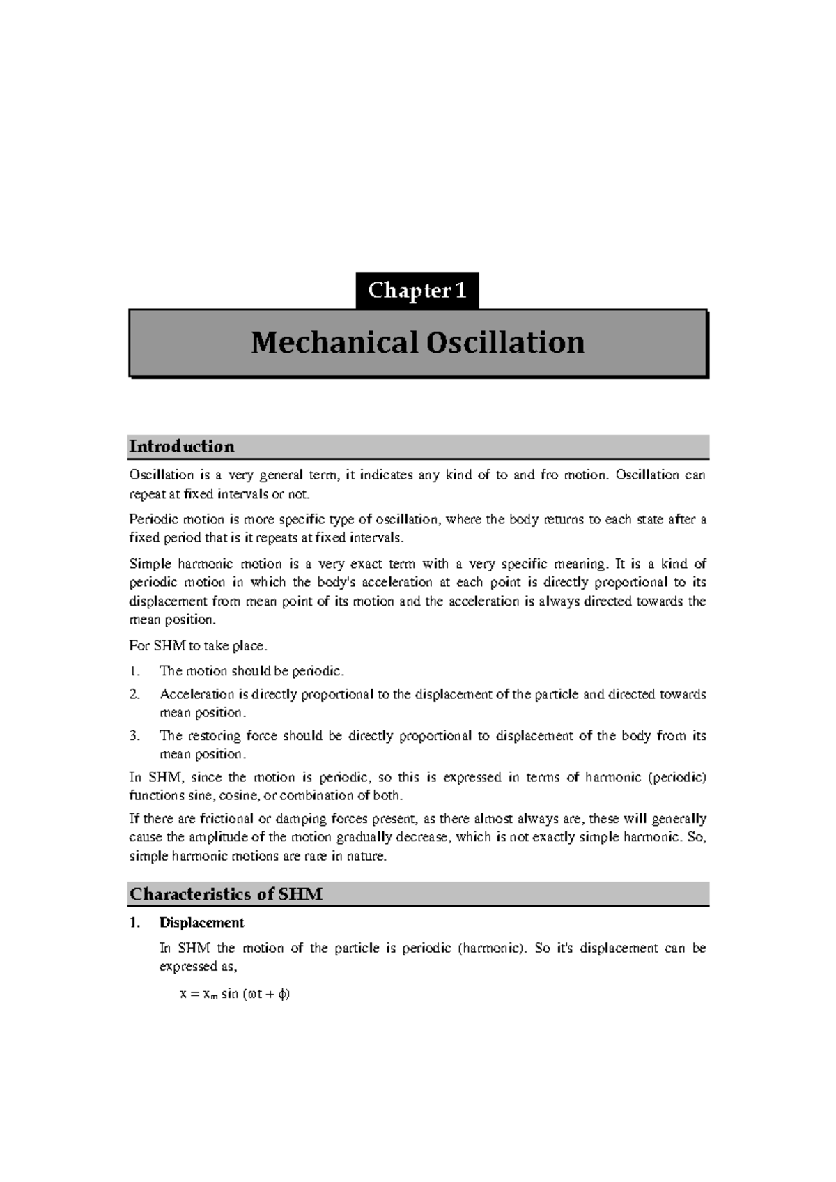 Chapter 1: Introduction to Mechanical Oscillation in Engineering ...