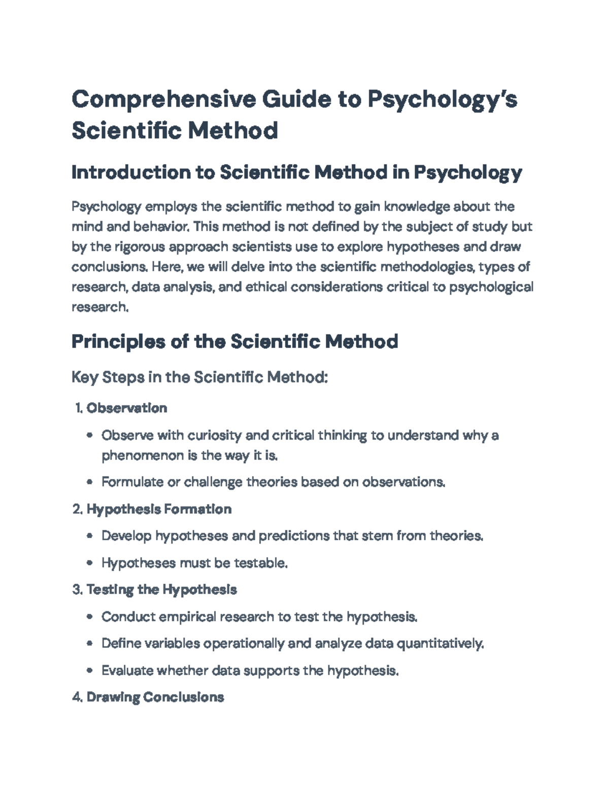 Comprehensive Guide to the Scientific Method in Psychology (PSY101 ...