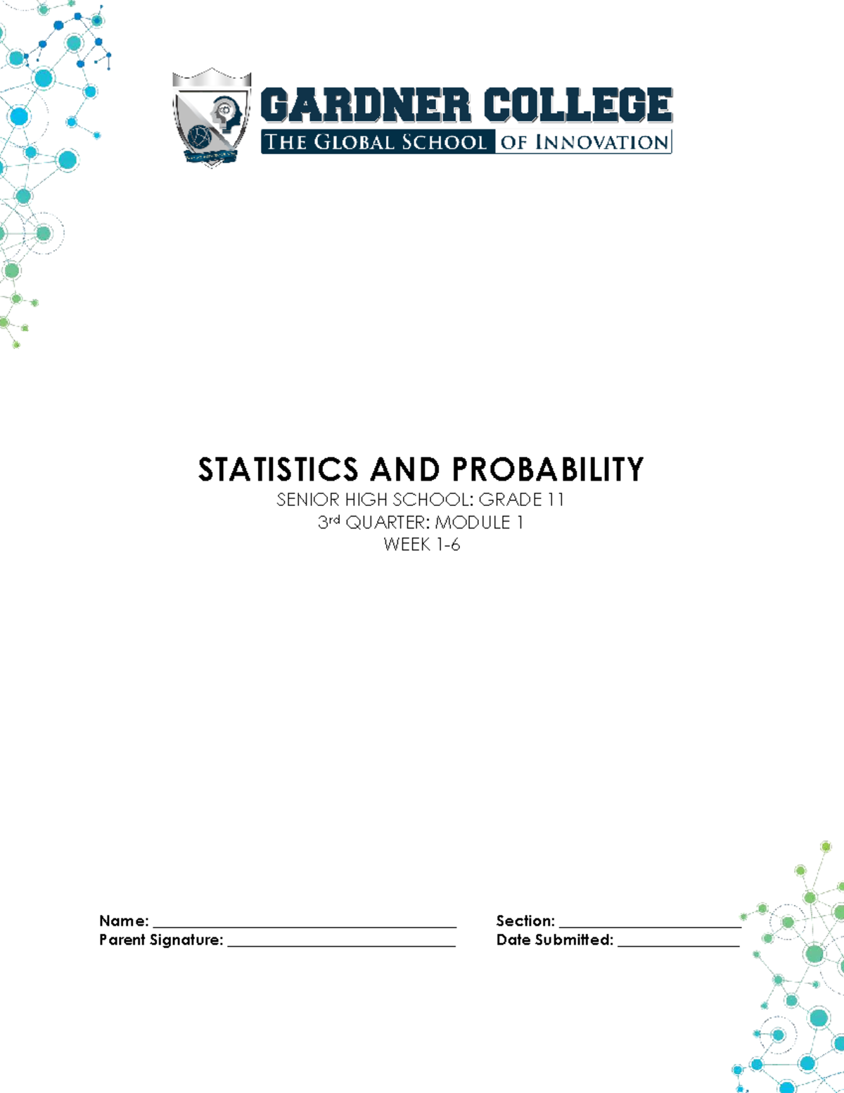 STATISTICS AND PROBABILITY GRADE 11: MODULE 1 WEEKLY LESSONS - Studocu