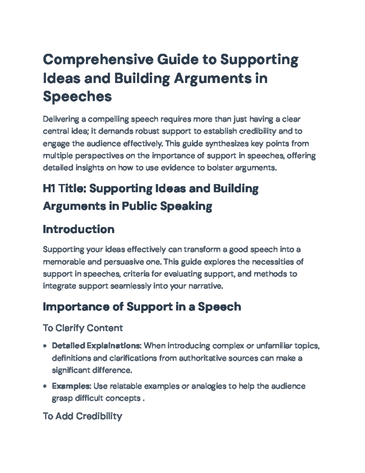 Supporting Ideas and Building Arguments in Public Speaking: A Guide ...