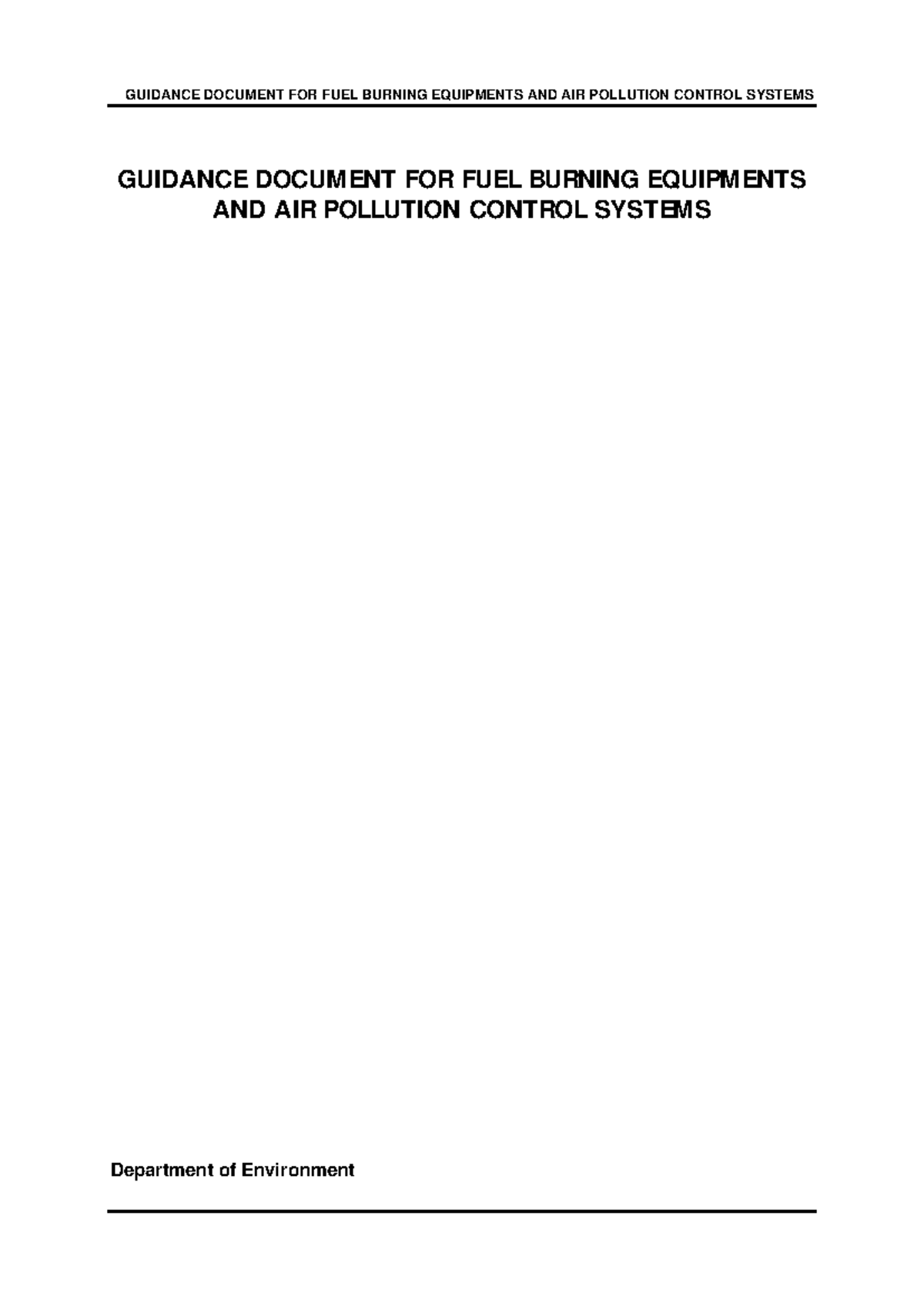 Guidance Document For Fuel Burning Equipments And Air Pollution Control ...