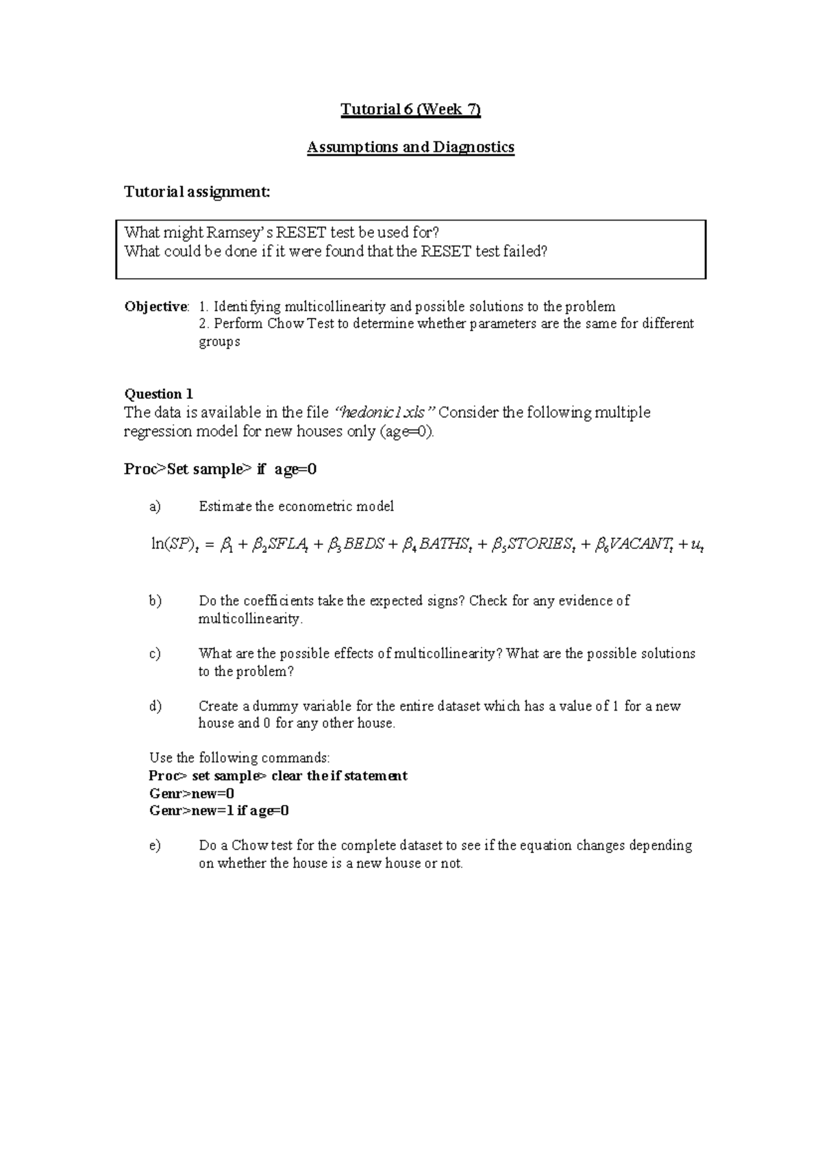 Tute6 - PINK - Tutorial 6 (Week 7) Assumptions and Diagnostics Tutorial ...