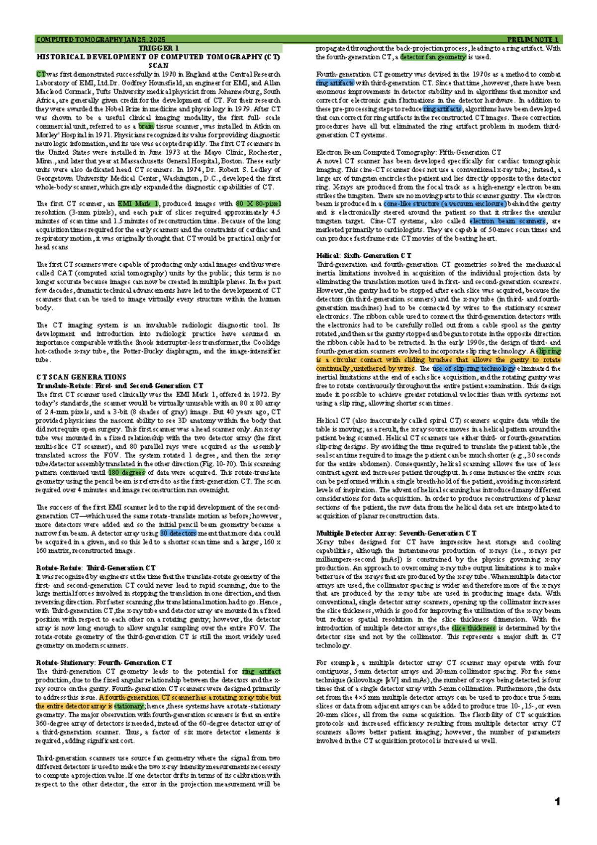 CT 101: Historical Development of Computed Tomography (CT) - Prelim ...