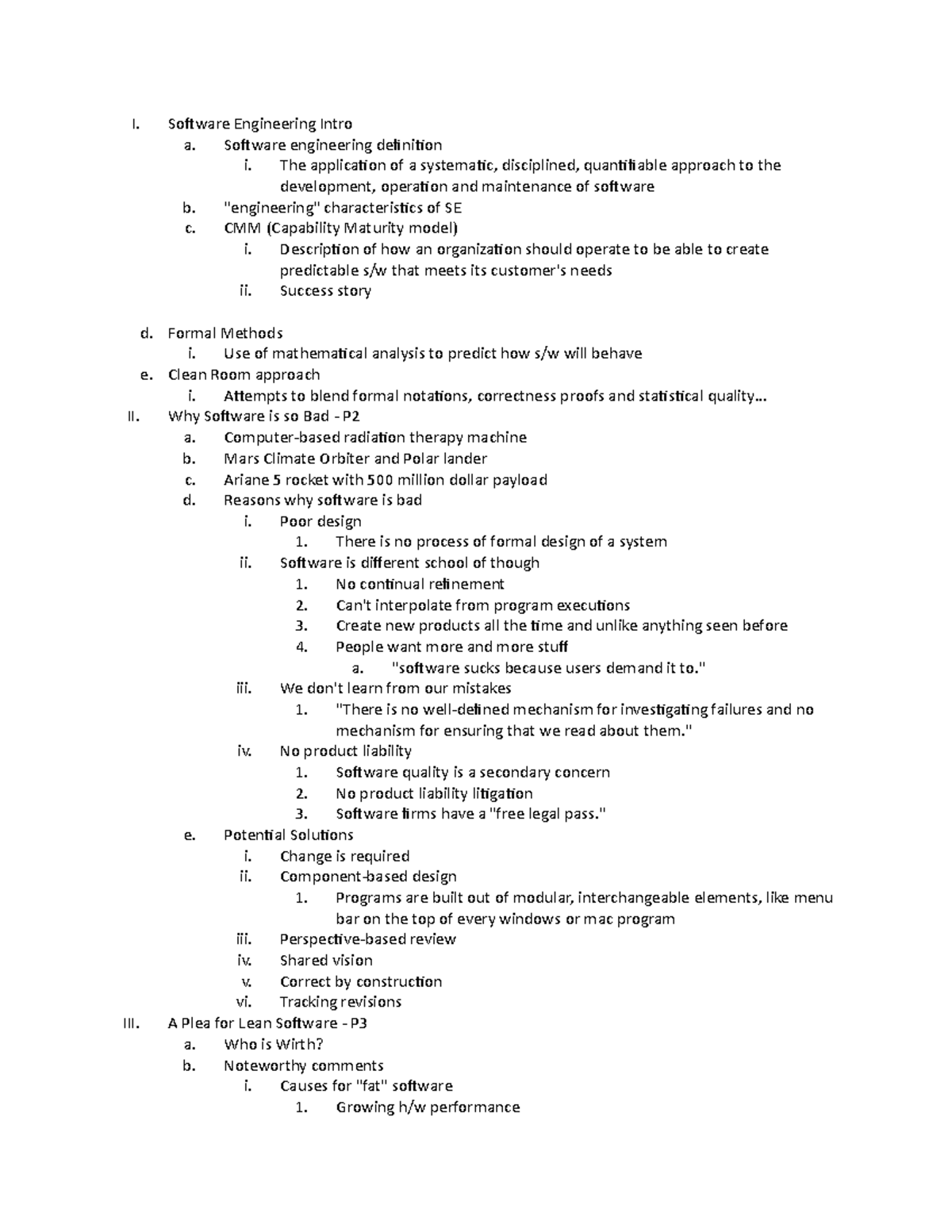 CS 451-Section 1 5 - Sections 1 to 5 lecture notes for Software ...