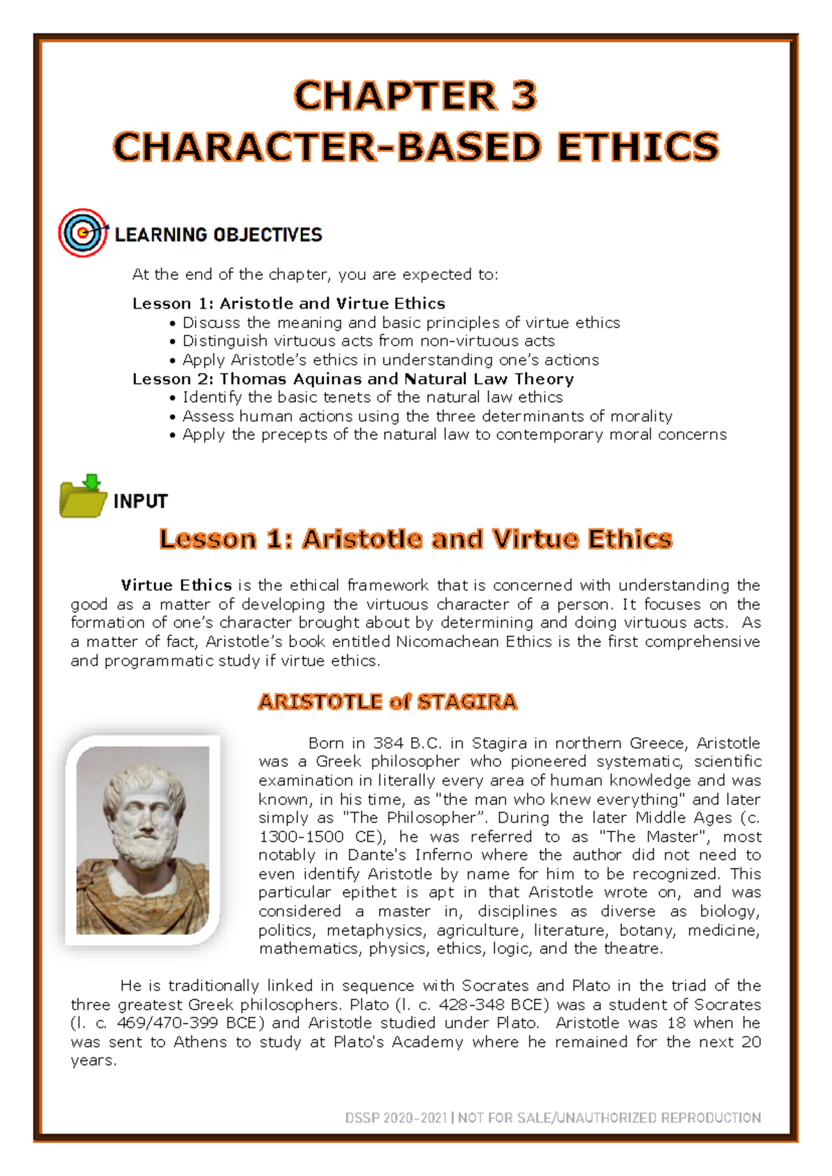 Chapter 3: Virtue Ethics - Aristotle and Aquinas Insights - Studocu