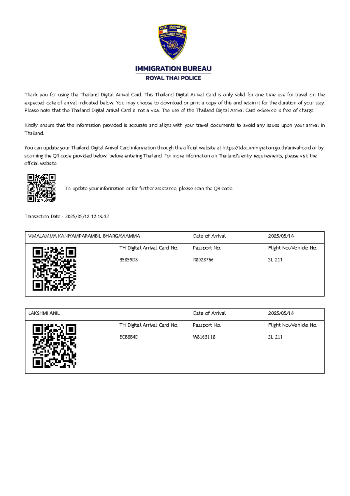 Thailand Digital Arrival Card Instructions and Information - Studocu