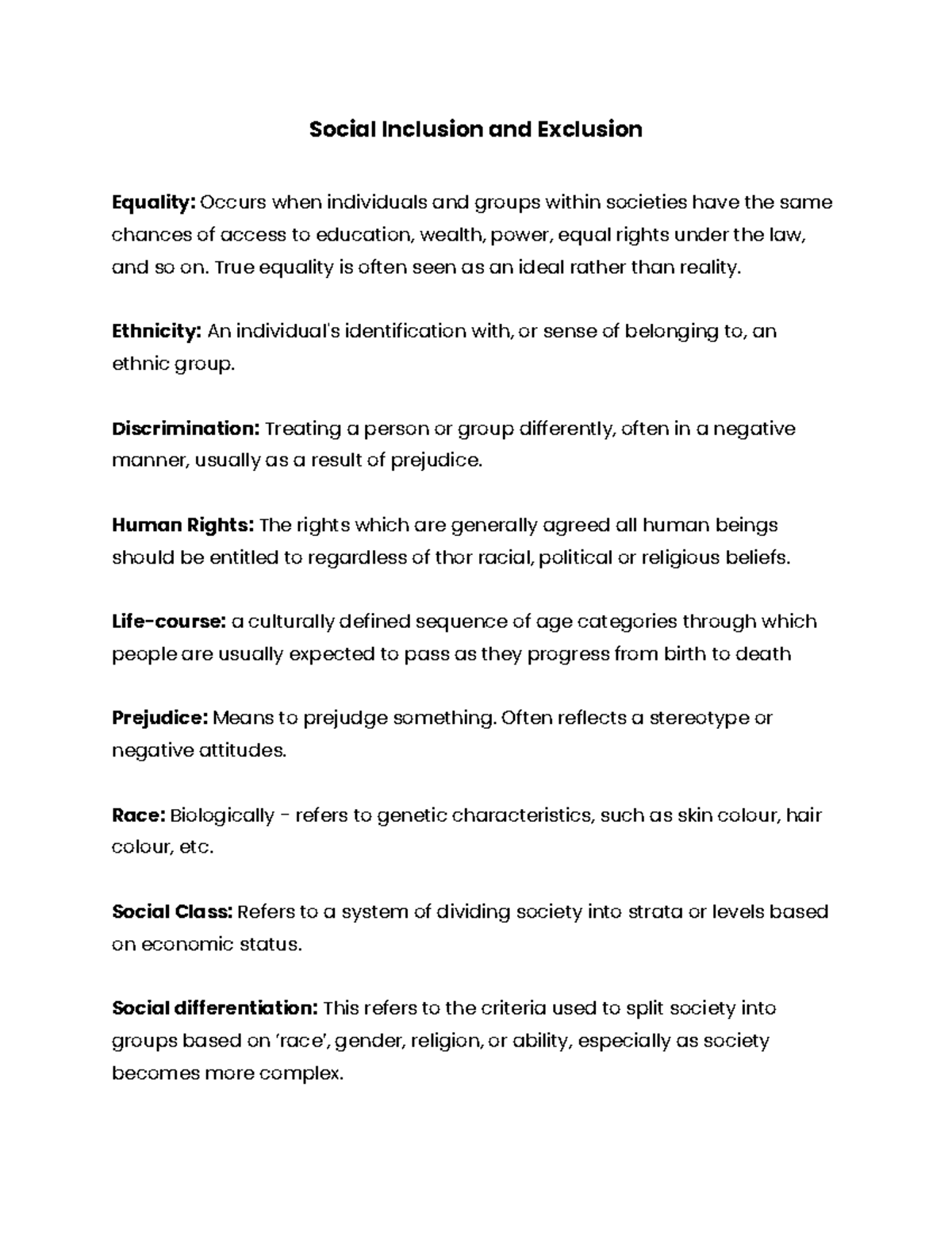 SOC 101: Social Inclusion & Exclusion - Concepts & Impacts in Australia ...