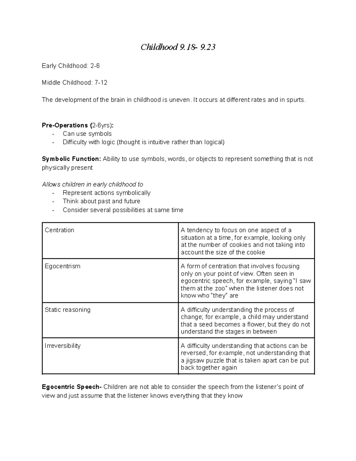 Psych 160 Chapter 4: Cognitive Development in Early Childhood - Studocu
