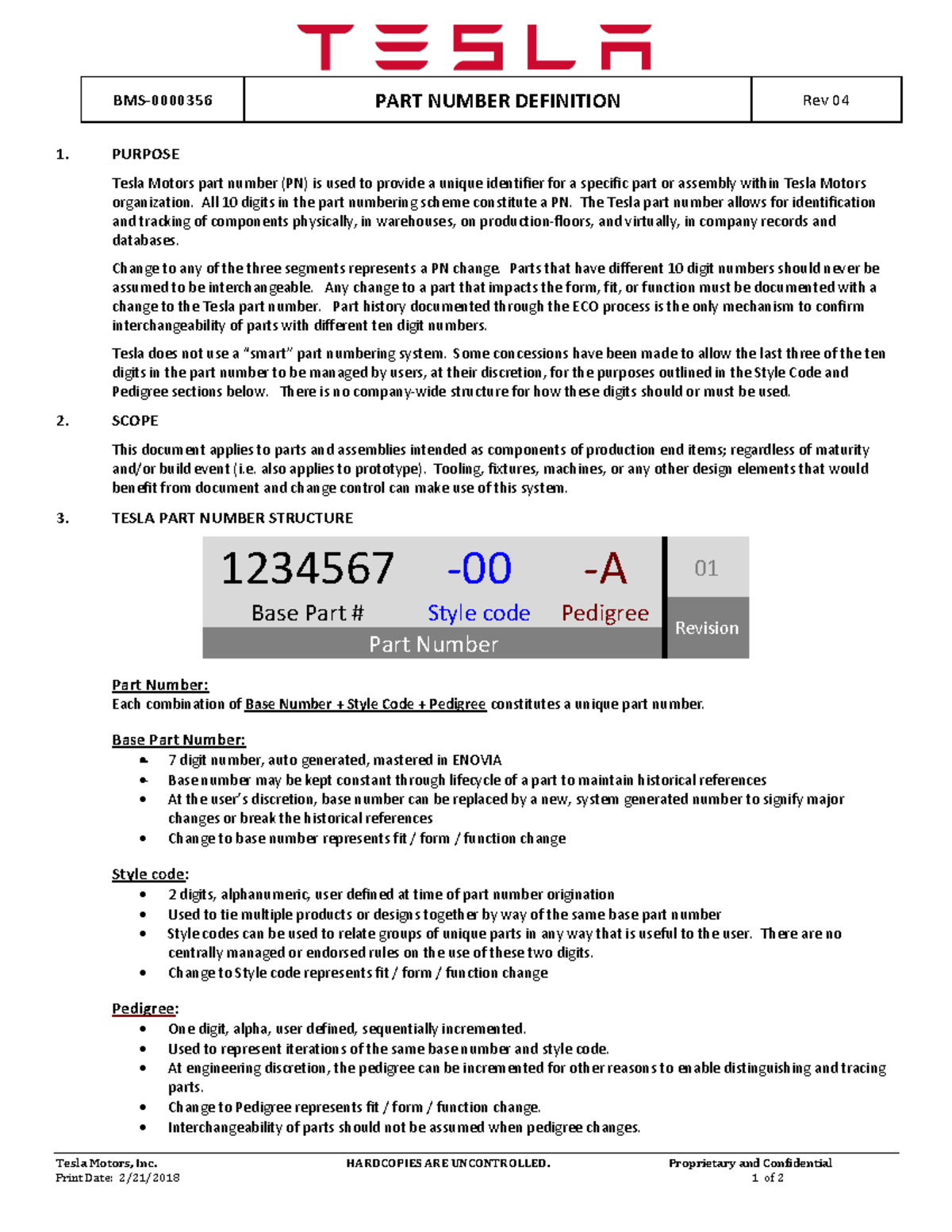BMS 0000356 Part Number Definition - Rev 04 Overview - Studocu