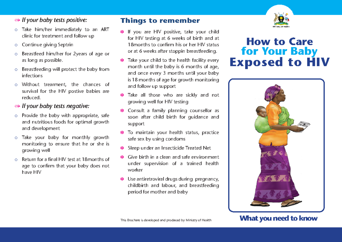 IEC material How to Care for Your HIV Exposed Infant - Leaflet 0 - How ...