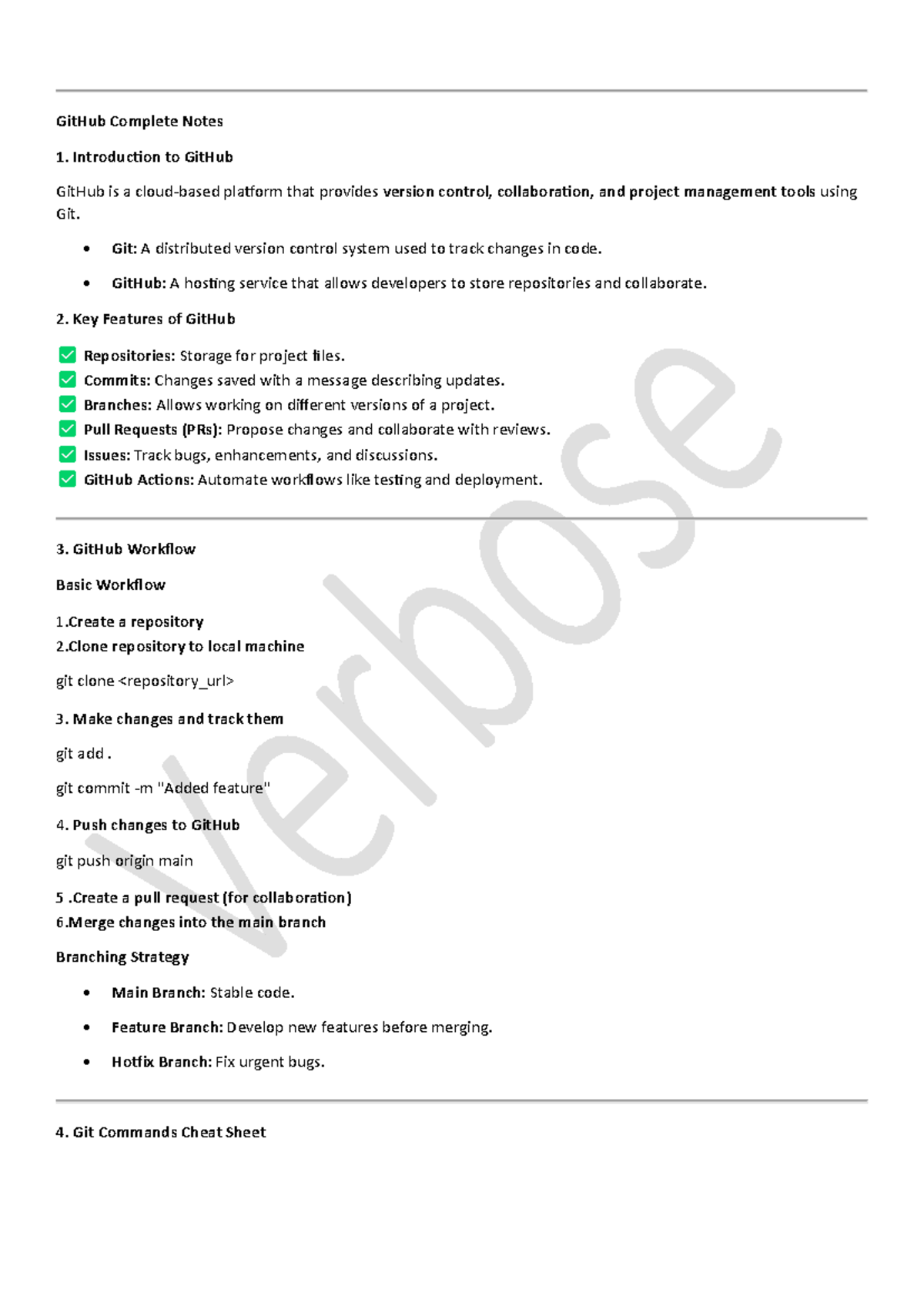 GitHub Complete Notes: Version Control, Collaboration & Workflow Guide ...