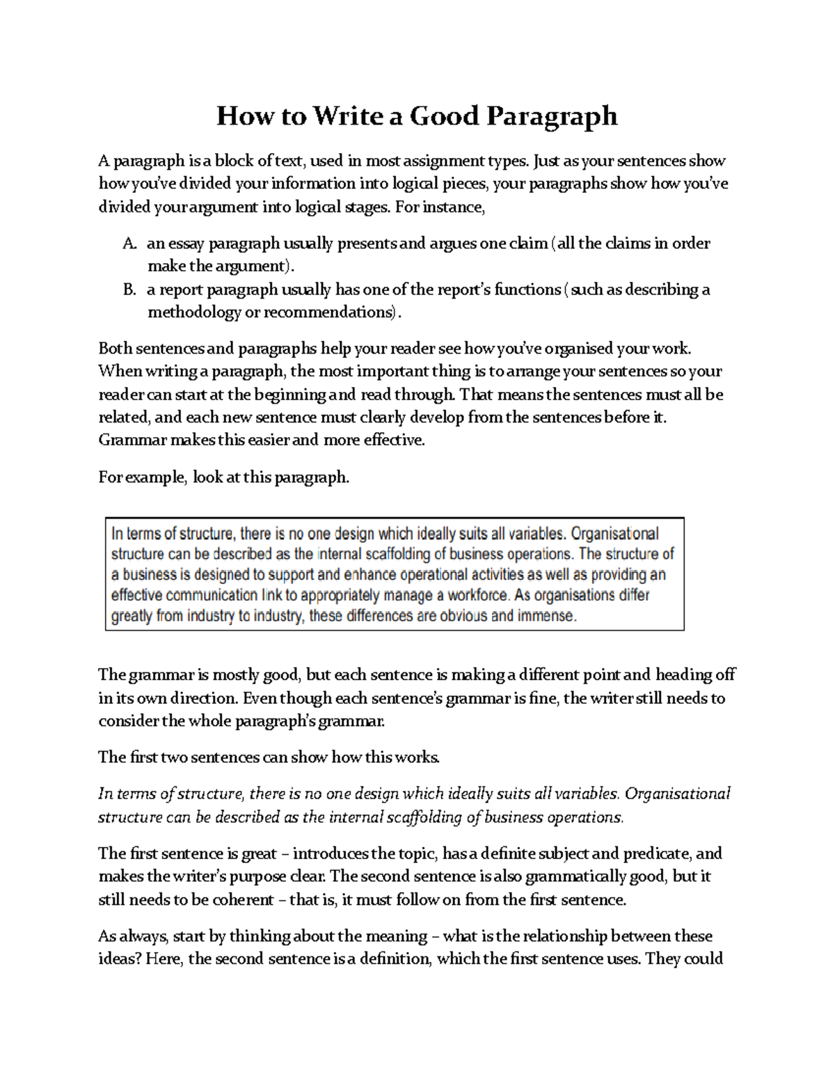 How to Craft Effective Paragraphs for Academic Writing - Studocu