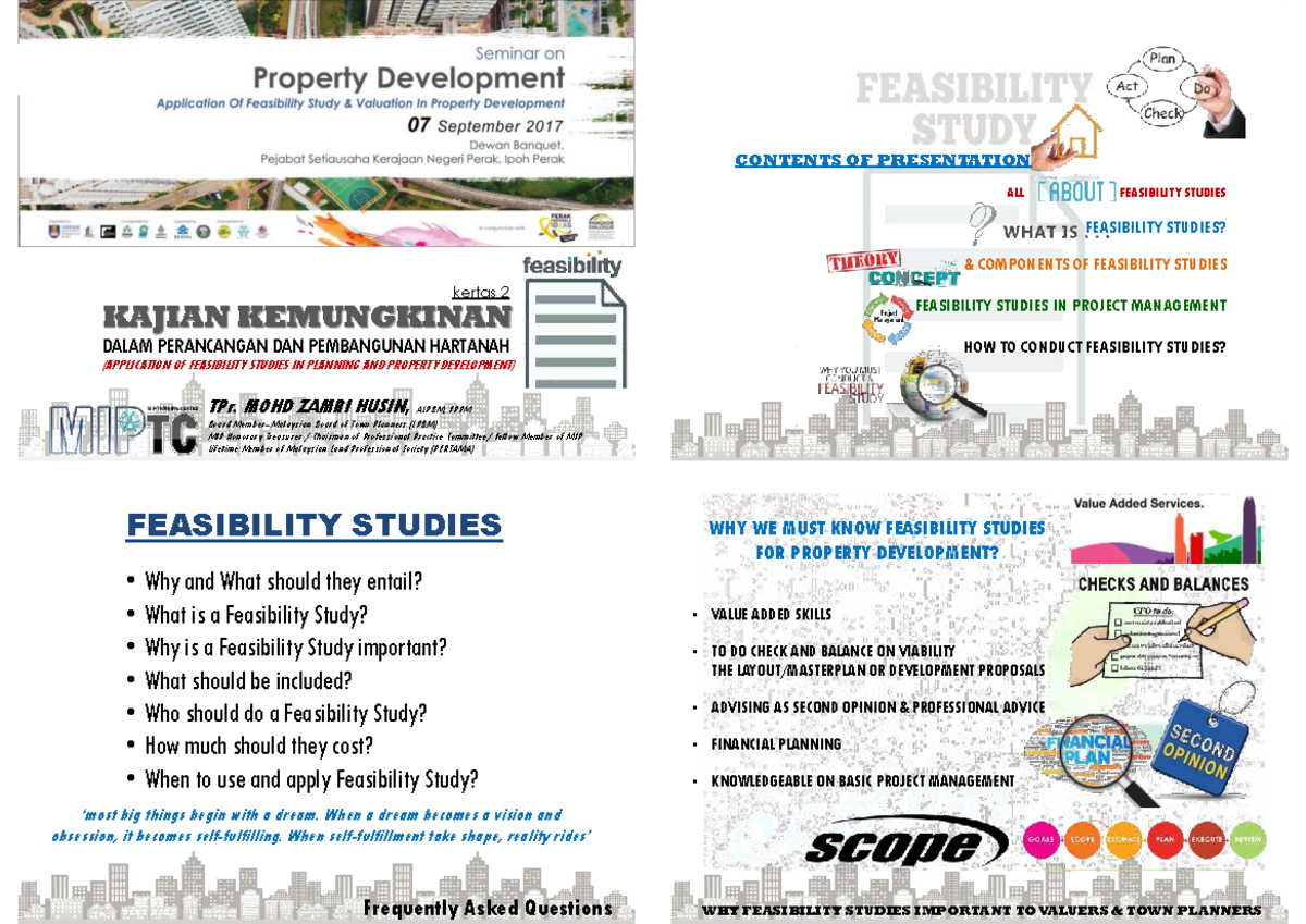 Application of Feasibility Studies in Land Development - TPr. MOHD ...