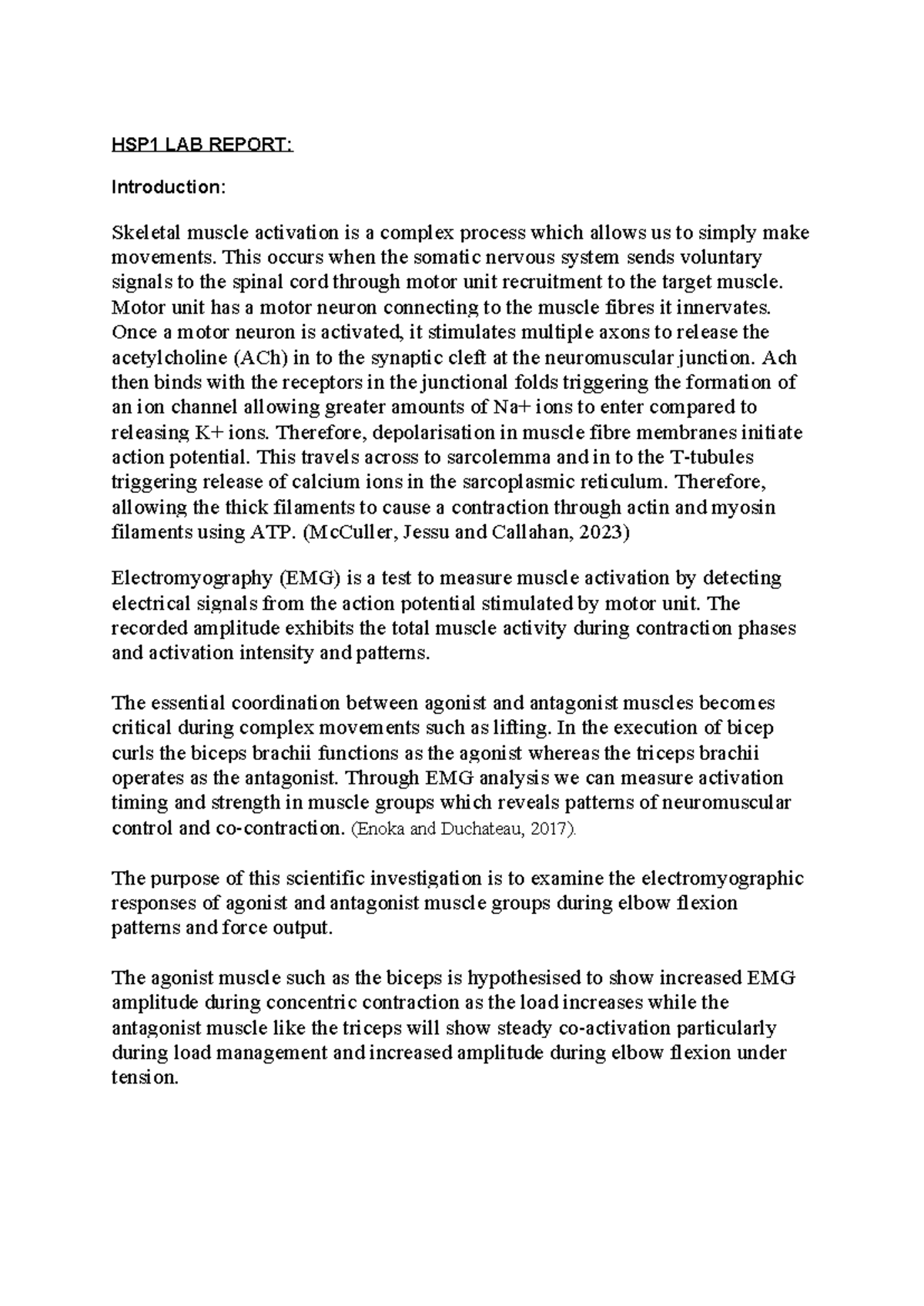 HSP1 LAB REPORT: EMG Analysis of Muscle Activation During Elbow Flexion ...