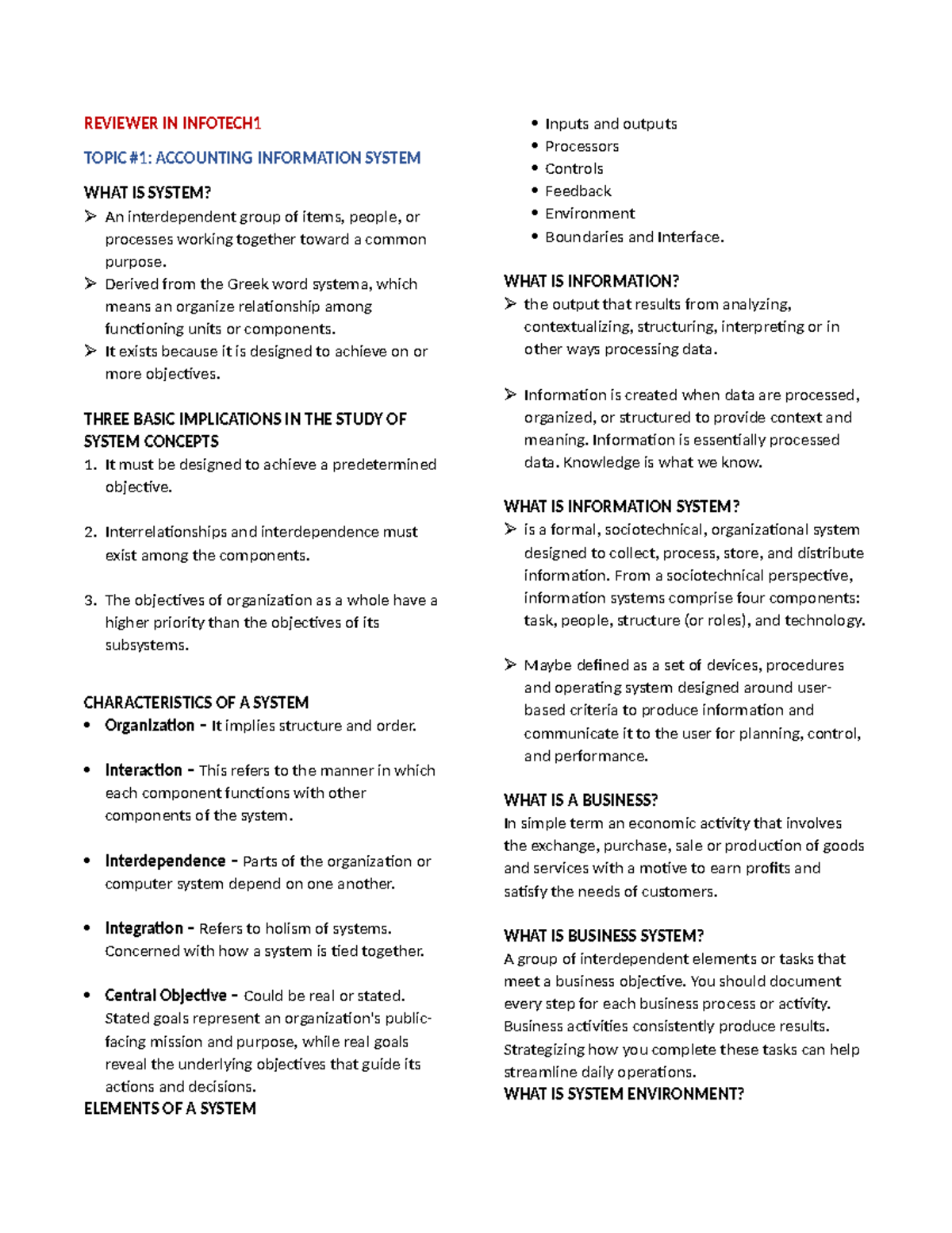 Reviewer-IN- Infotech 1 - REVIEWER IN INFOTECH TOPIC #1: ACCOUNTING ...